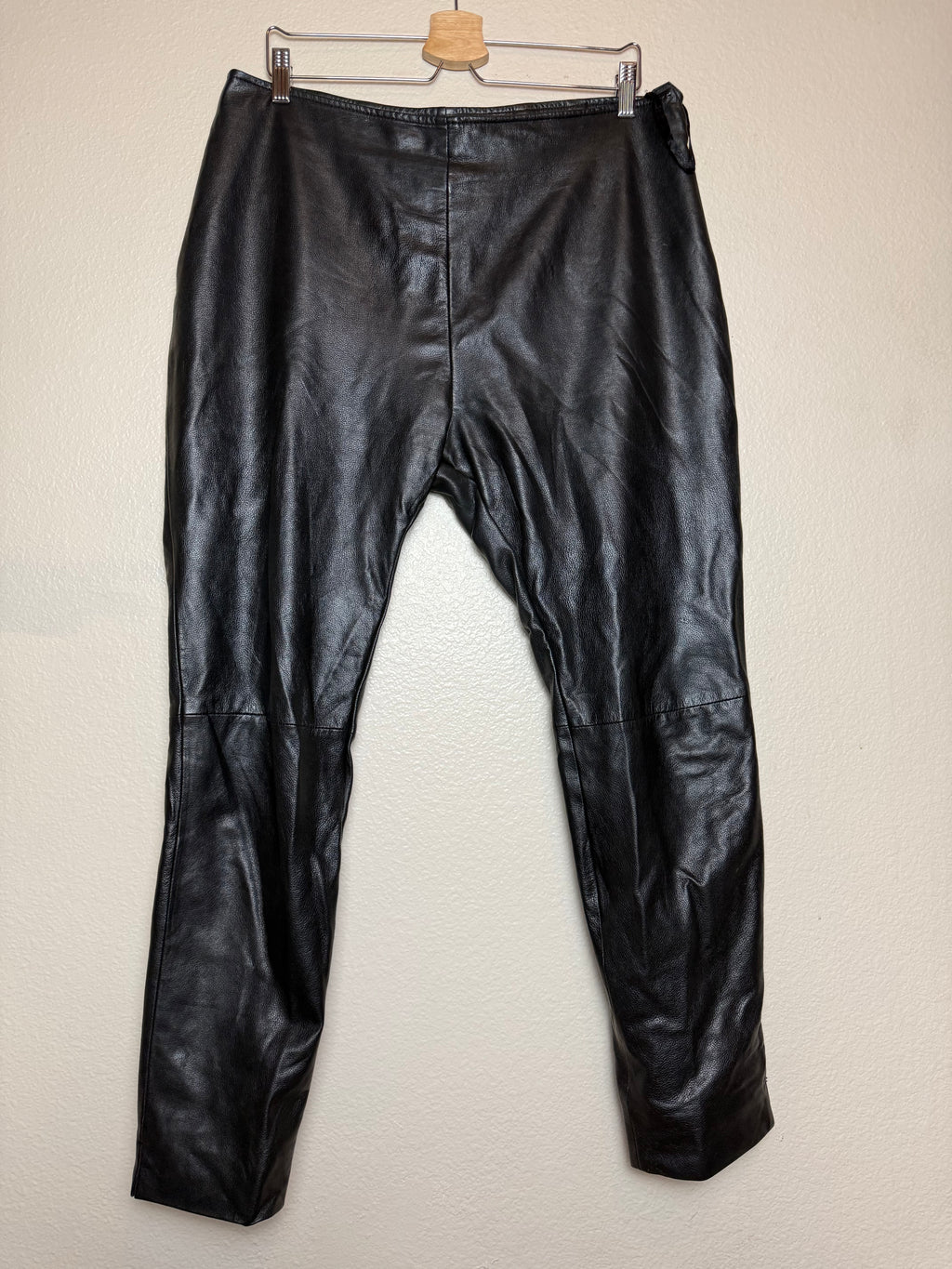 Harve Benard 100% Leather Size 14 Black Skinny Pants