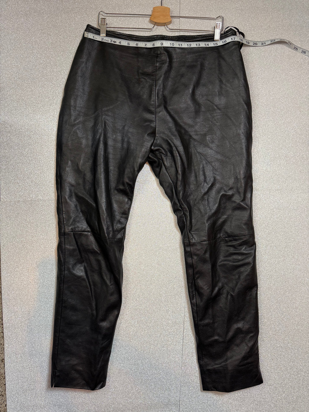 Harve Benard 100% Leather Size 14 Black Skinny Pants