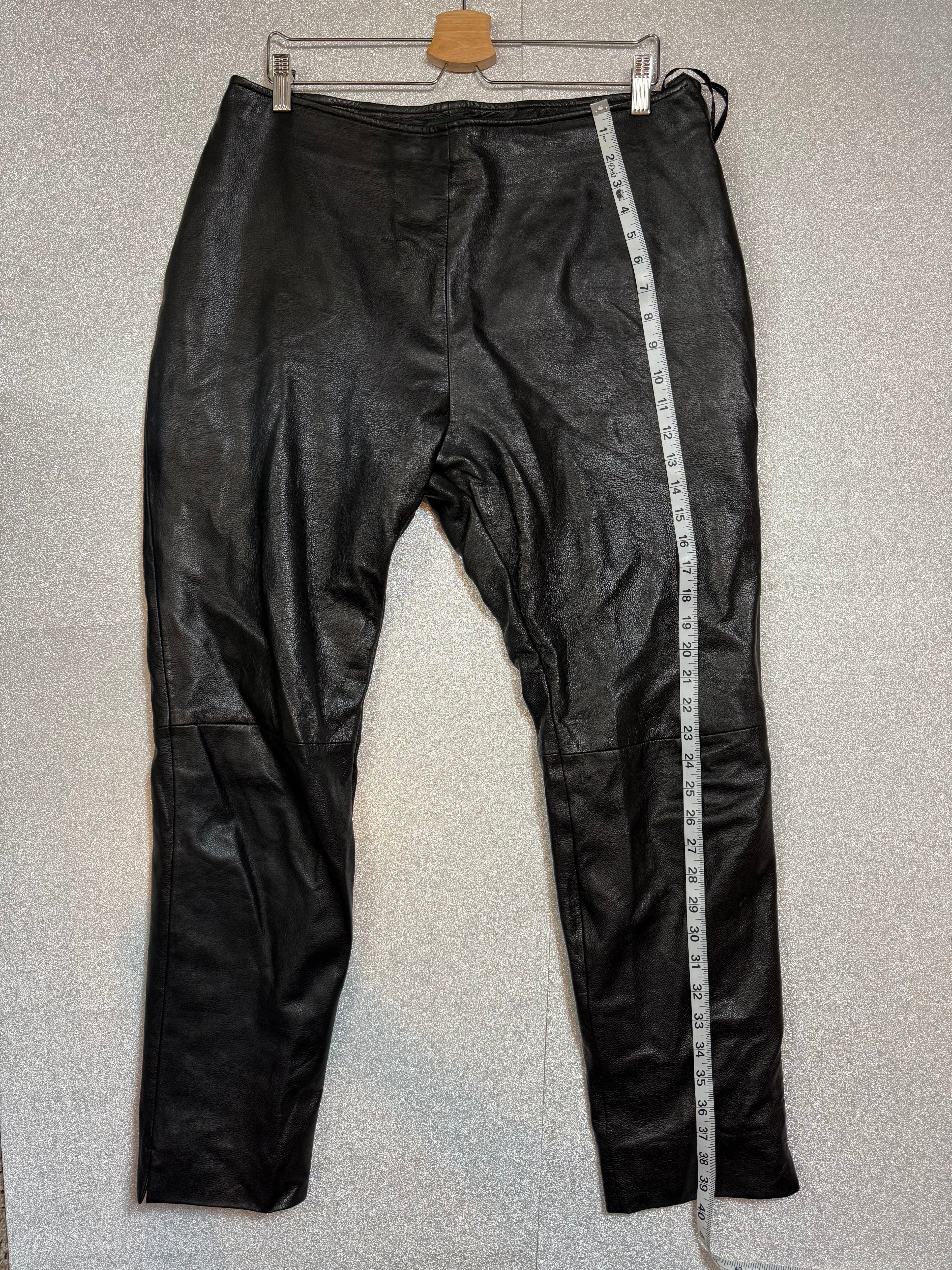 Harve Benard 100% Leather Size 14 Black Skinny Pants