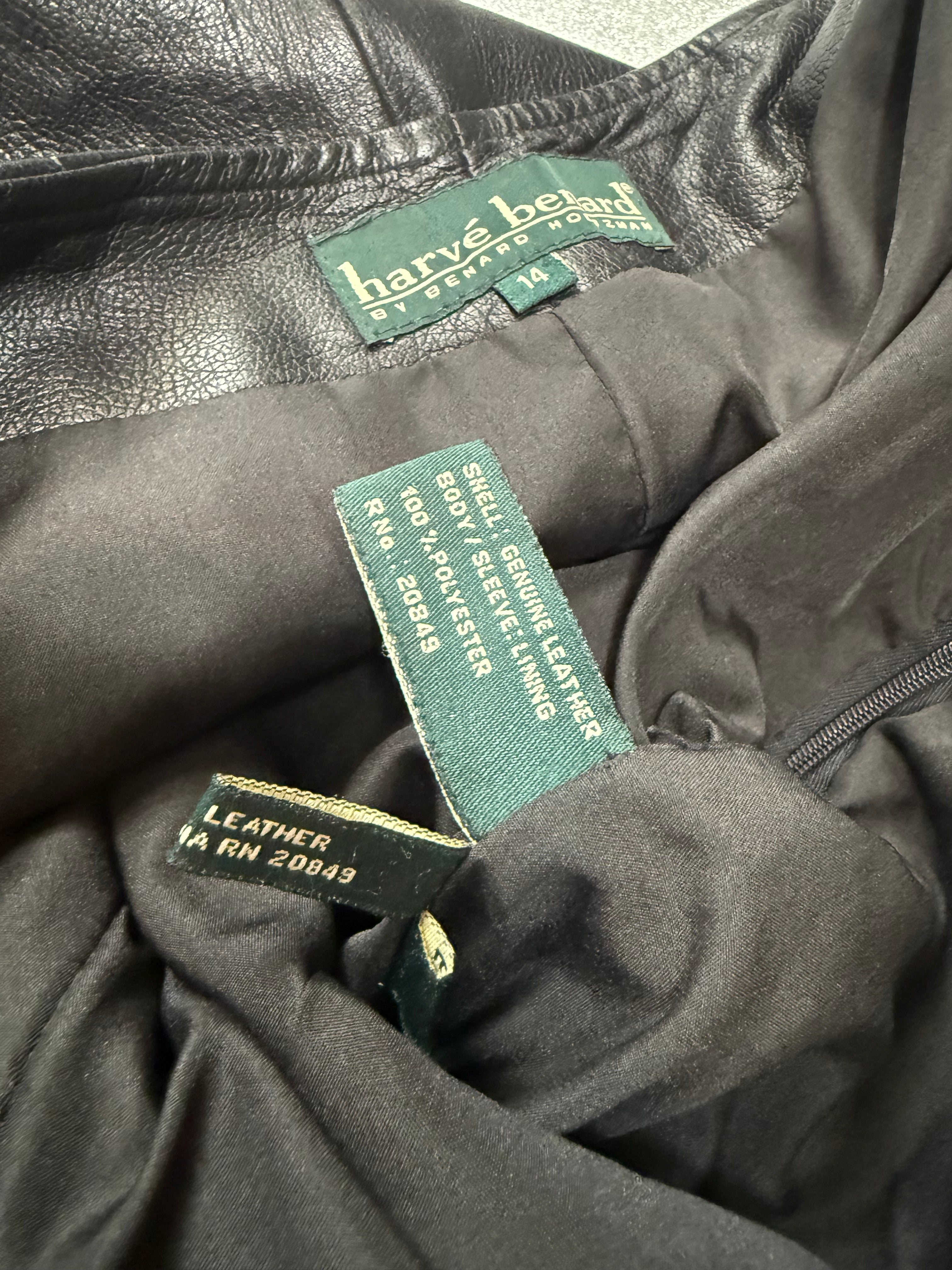 Harve Benard 100% Leather Size 14 Black Skinny Pants