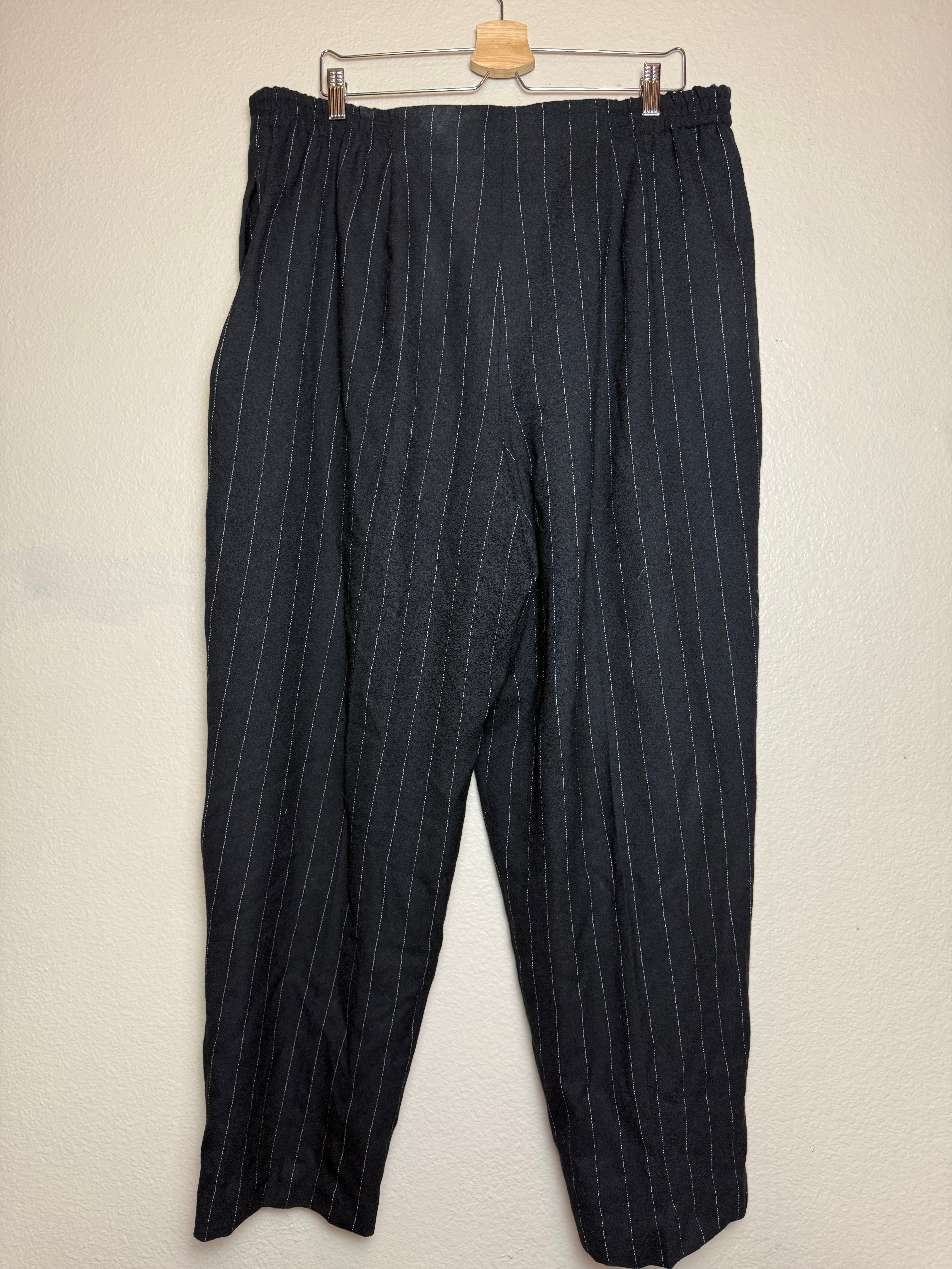 Amanda Smithii 100% Wool Size 20W Black Pinstripe Pants