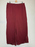 Eloqui 100% Cotton Size 16 Maroon Palazzo Pants