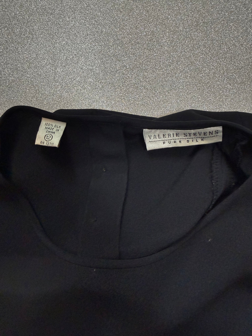 Valerie Stevens 100% Silk Size 12 Black Tank Top