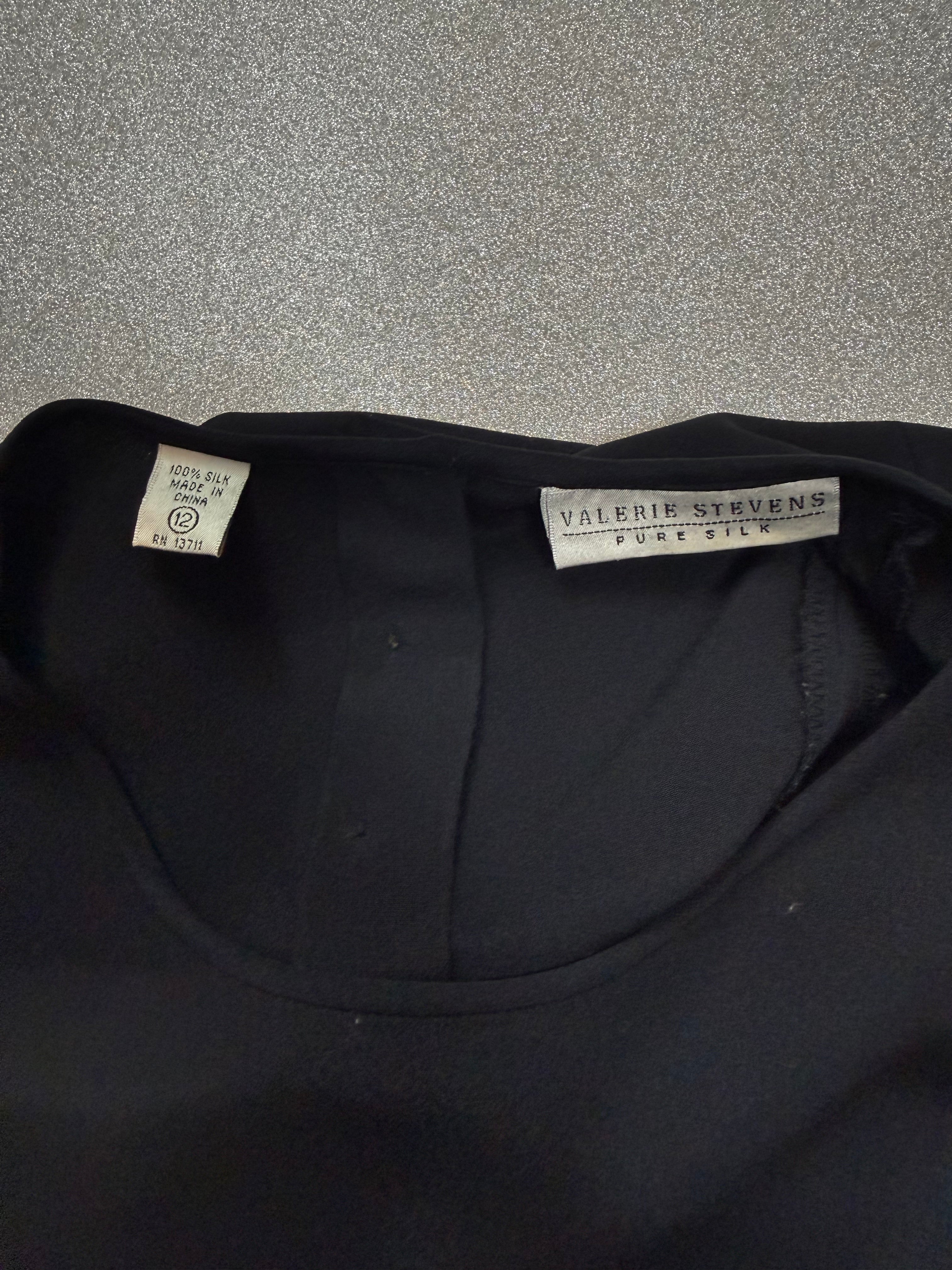 Valerie Stevens 100% Silk Size 12 Black Tank Top