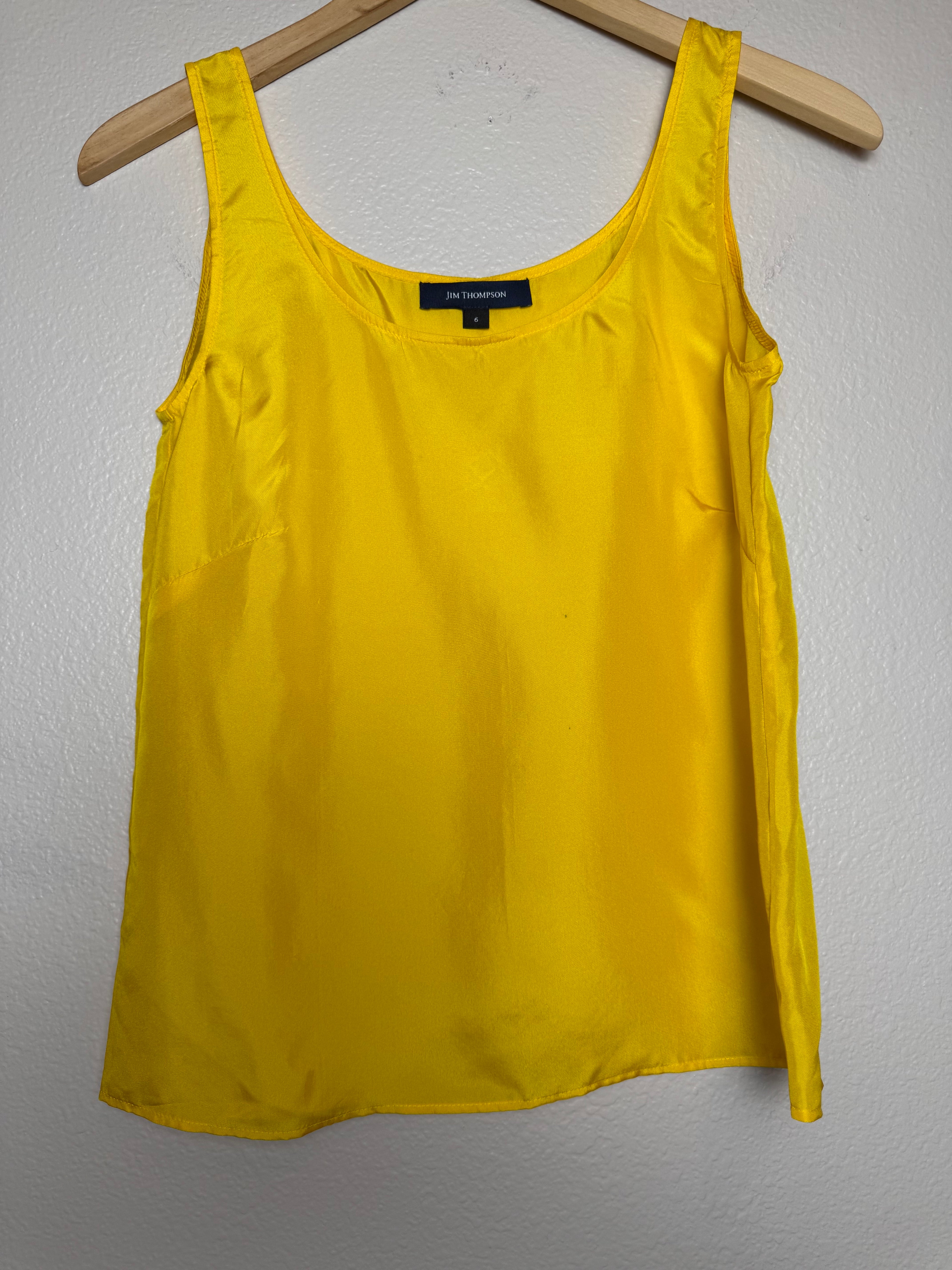 Jim Thompson 100% Silk Size 6 Yellow Tank Top