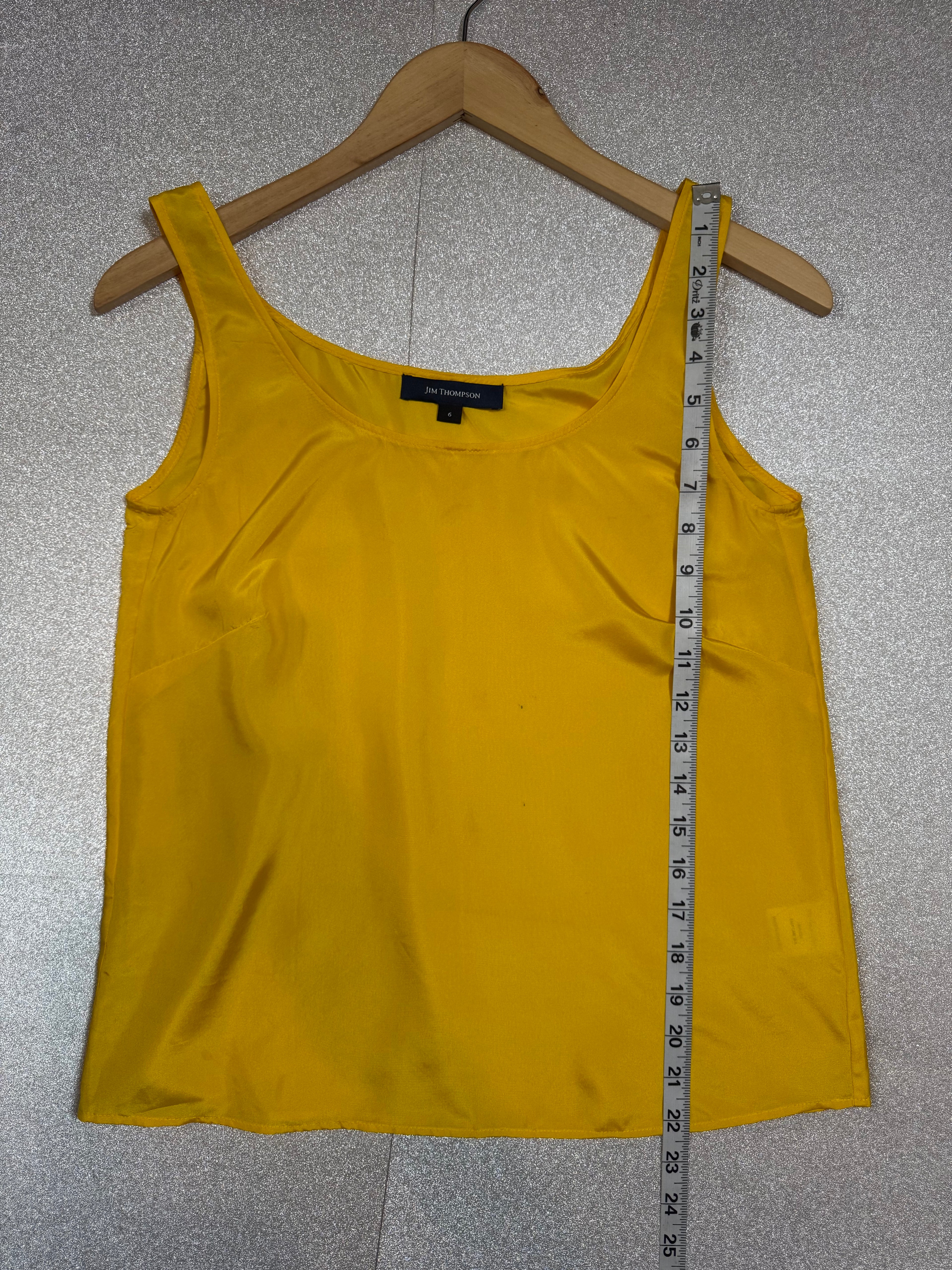 Jim Thompson 100% Silk Size 6 Yellow Tank Top