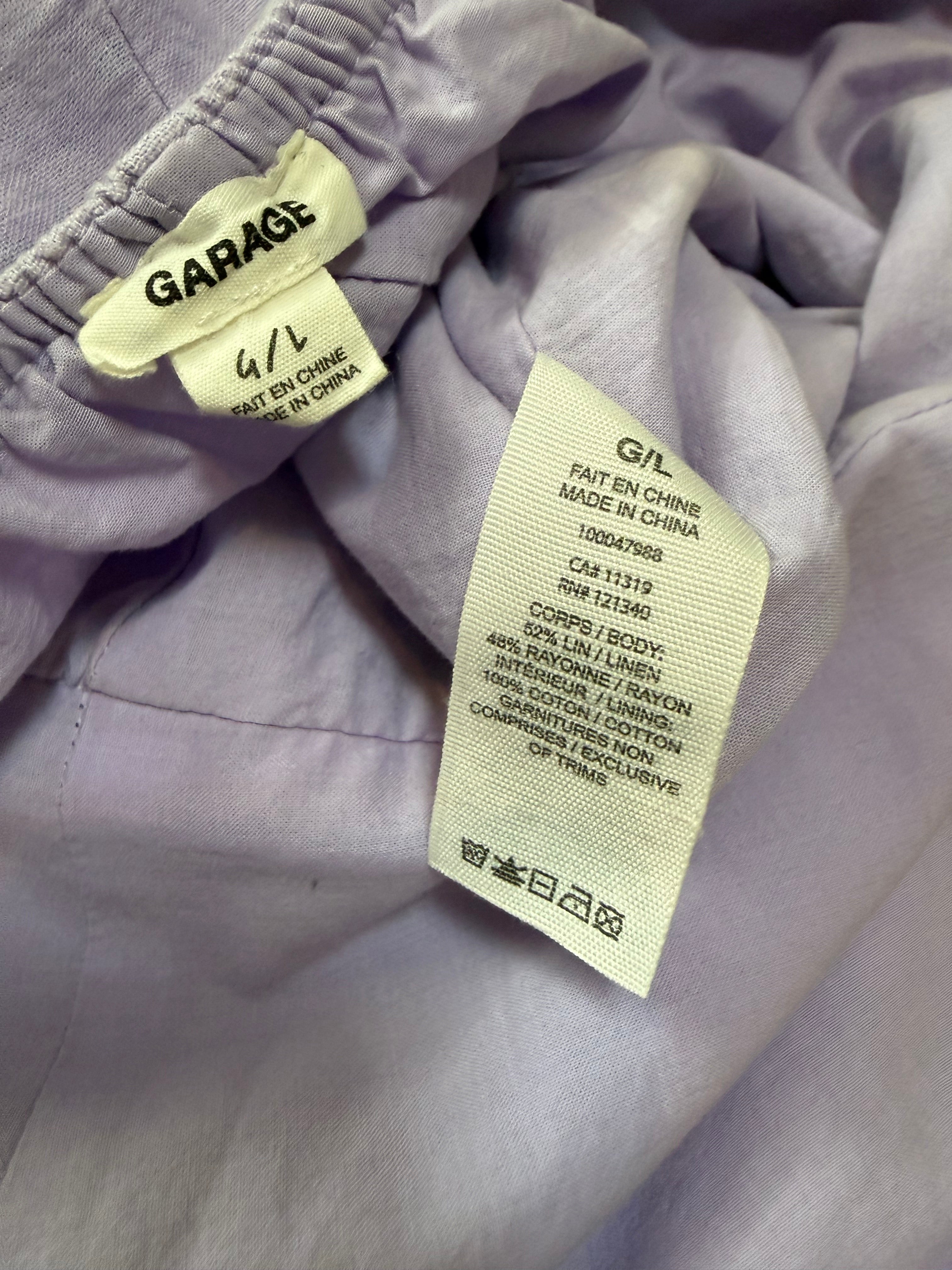 Garage 52% Linen 48% Rayon (Cotton Lining) L Lavendar Spaghetti Strap Mini Dress