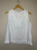 Cut Loose 100% Linen L White Tank Top