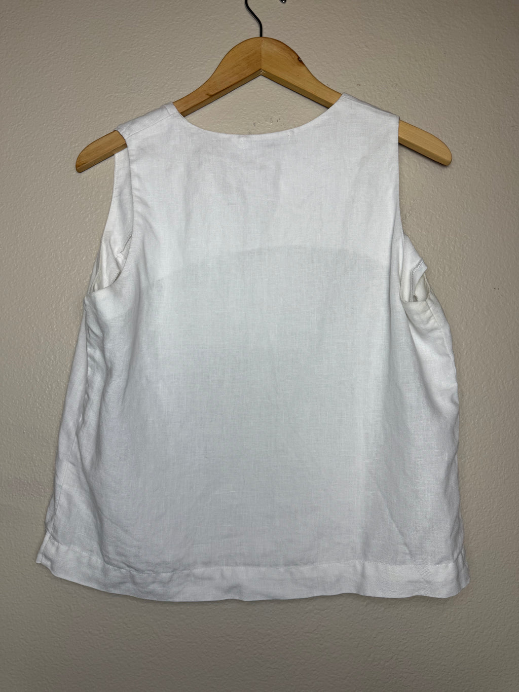 Cut Loose 100% Linen L White Tank Top
