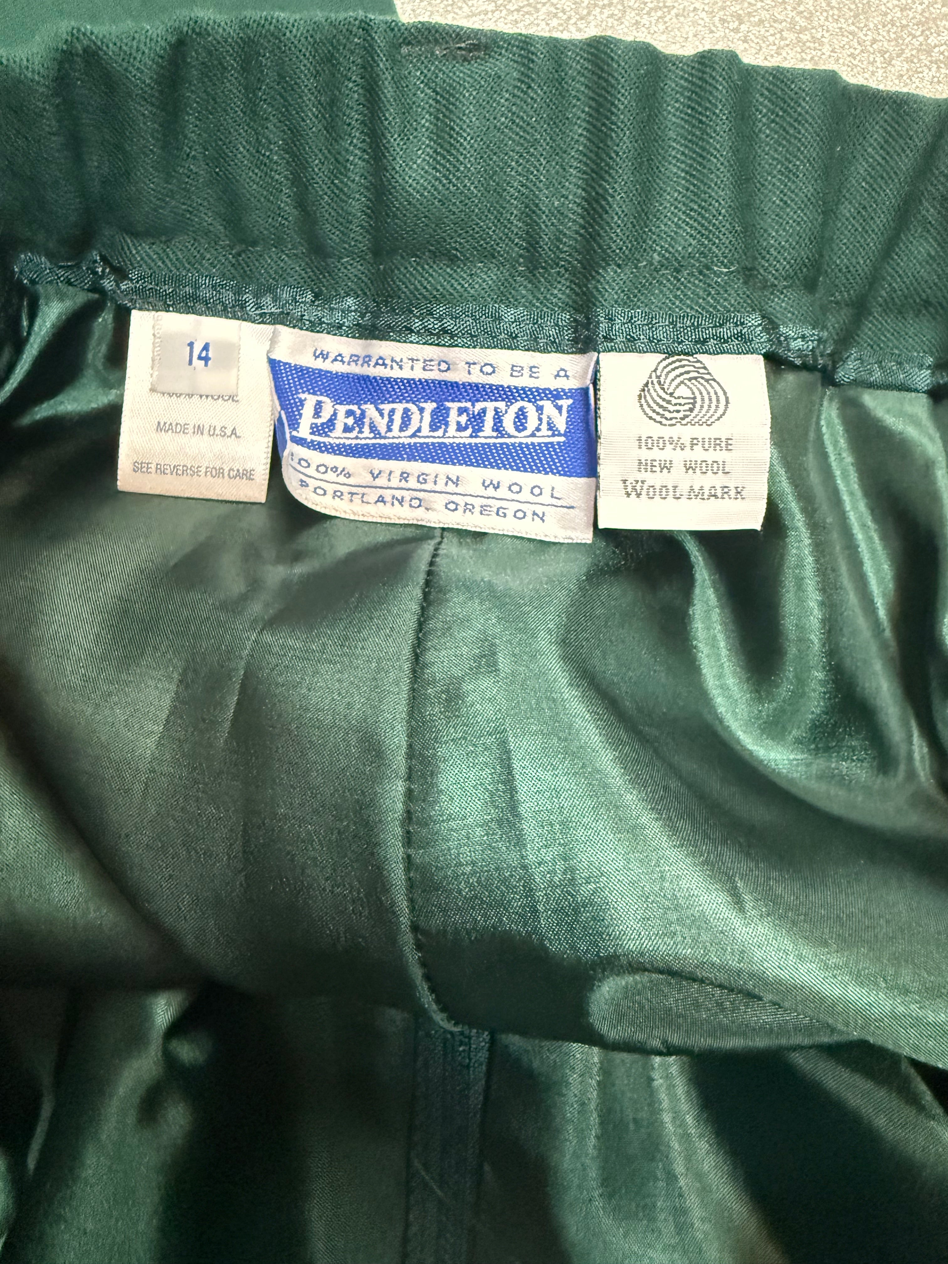 Pendleton 100% Wool Size 14 Forest Green Pants