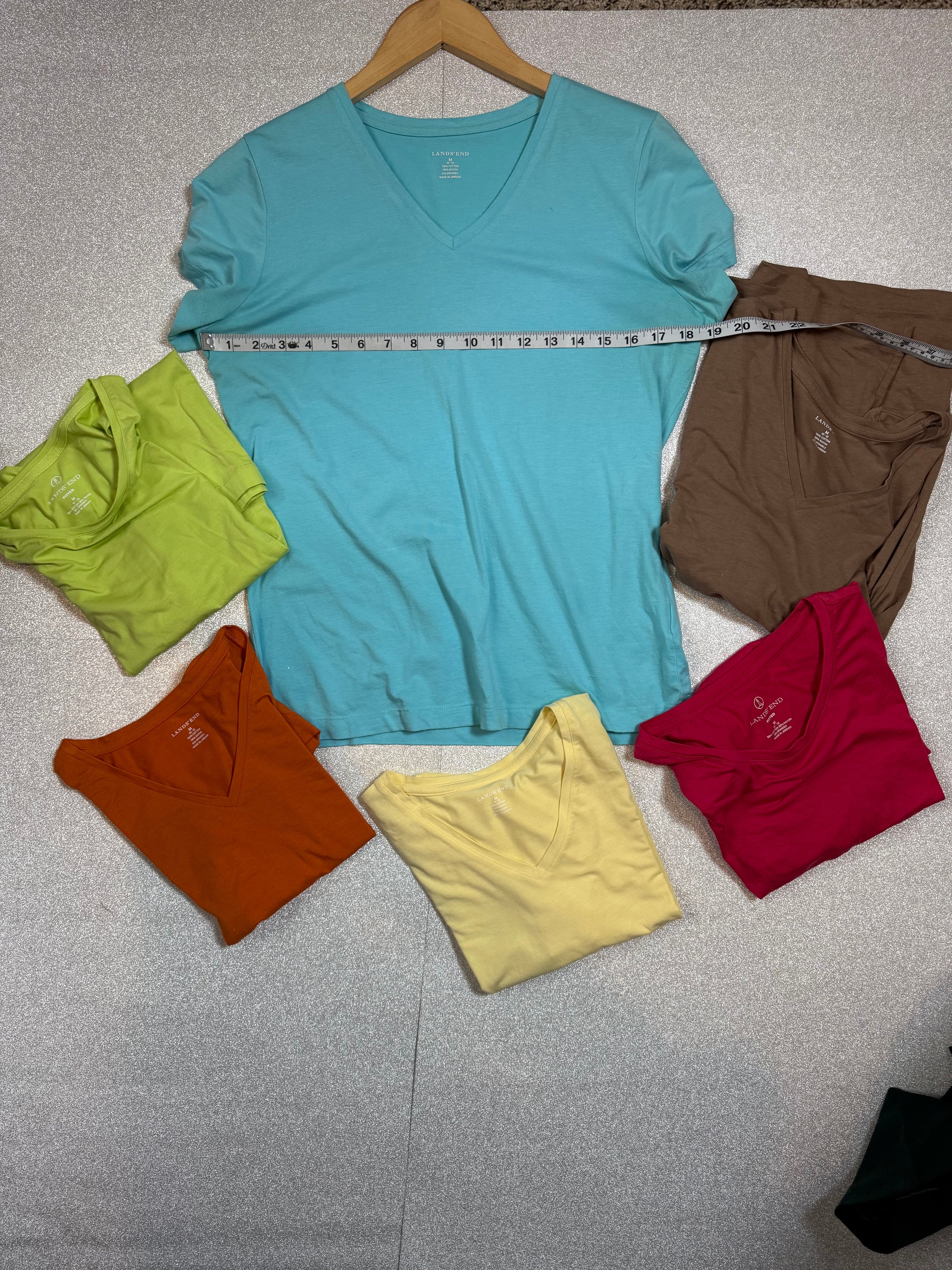 Lands End 56% Cotton 38% Rayon 6% Spandex M 6 Pack Multicolored Tshirt