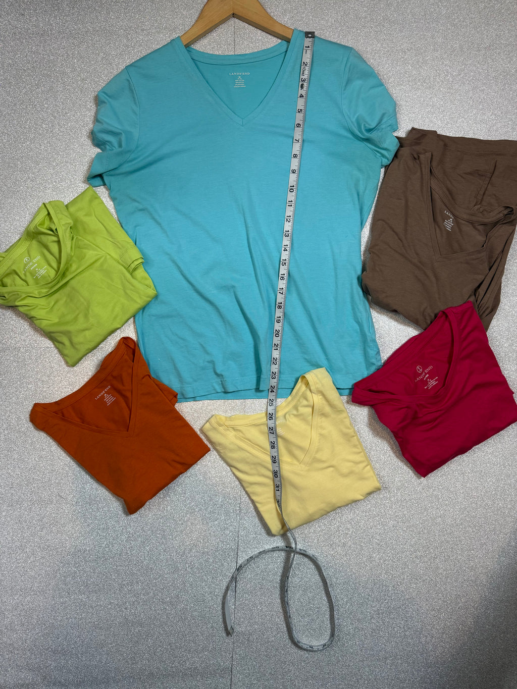 Lands End 56% Cotton 38% Rayon 6% Spandex M 6 Pack Multicolored Tshirt