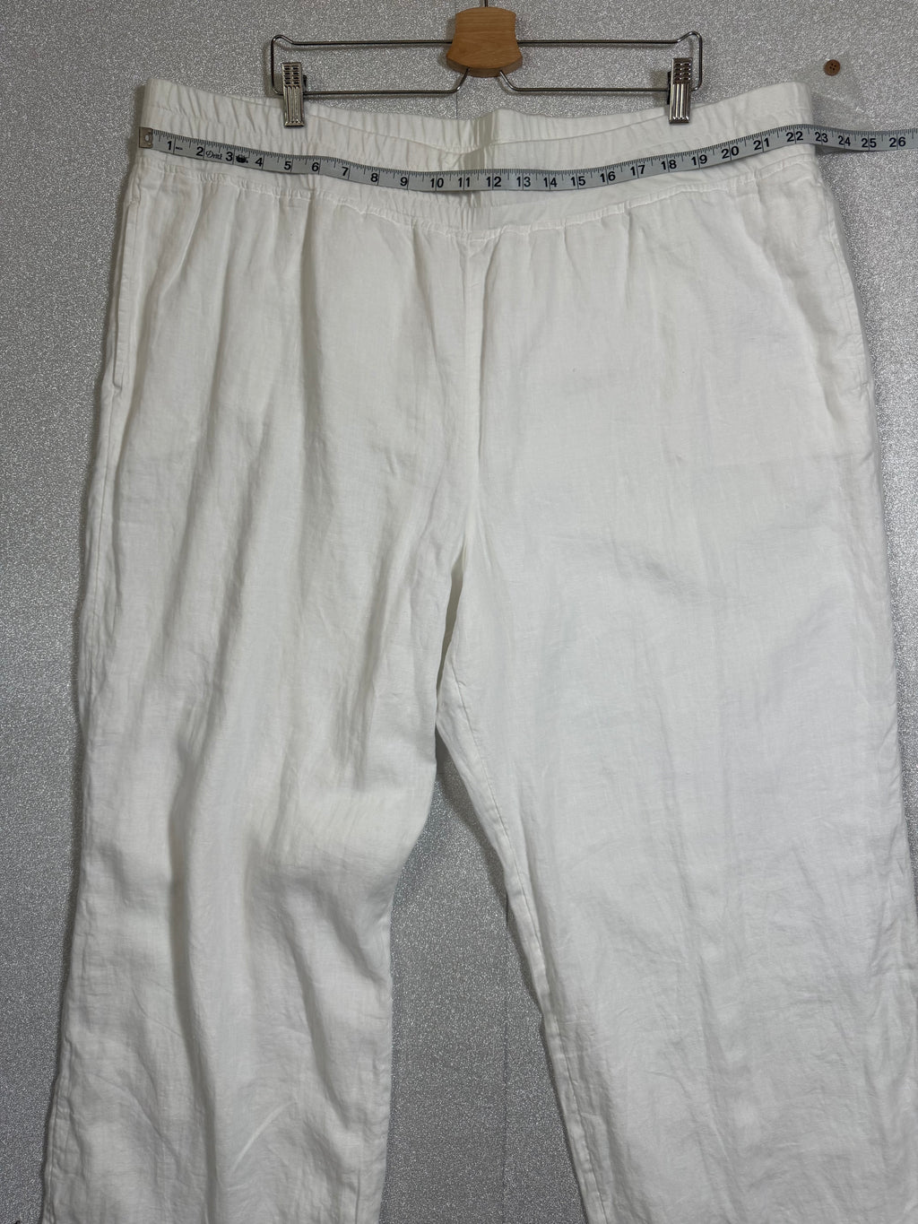 Soft Surroundings 100% Linen 3X White Straight Leg Pants