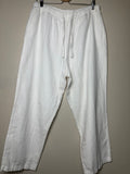 Orvis 100% Linen XL Petite (Size 18 size 20) White Taper Leg Pants