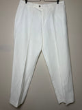 Axist 55% Linen 45% Cotton 1X 2X 38/32 White Taper Leg Pants