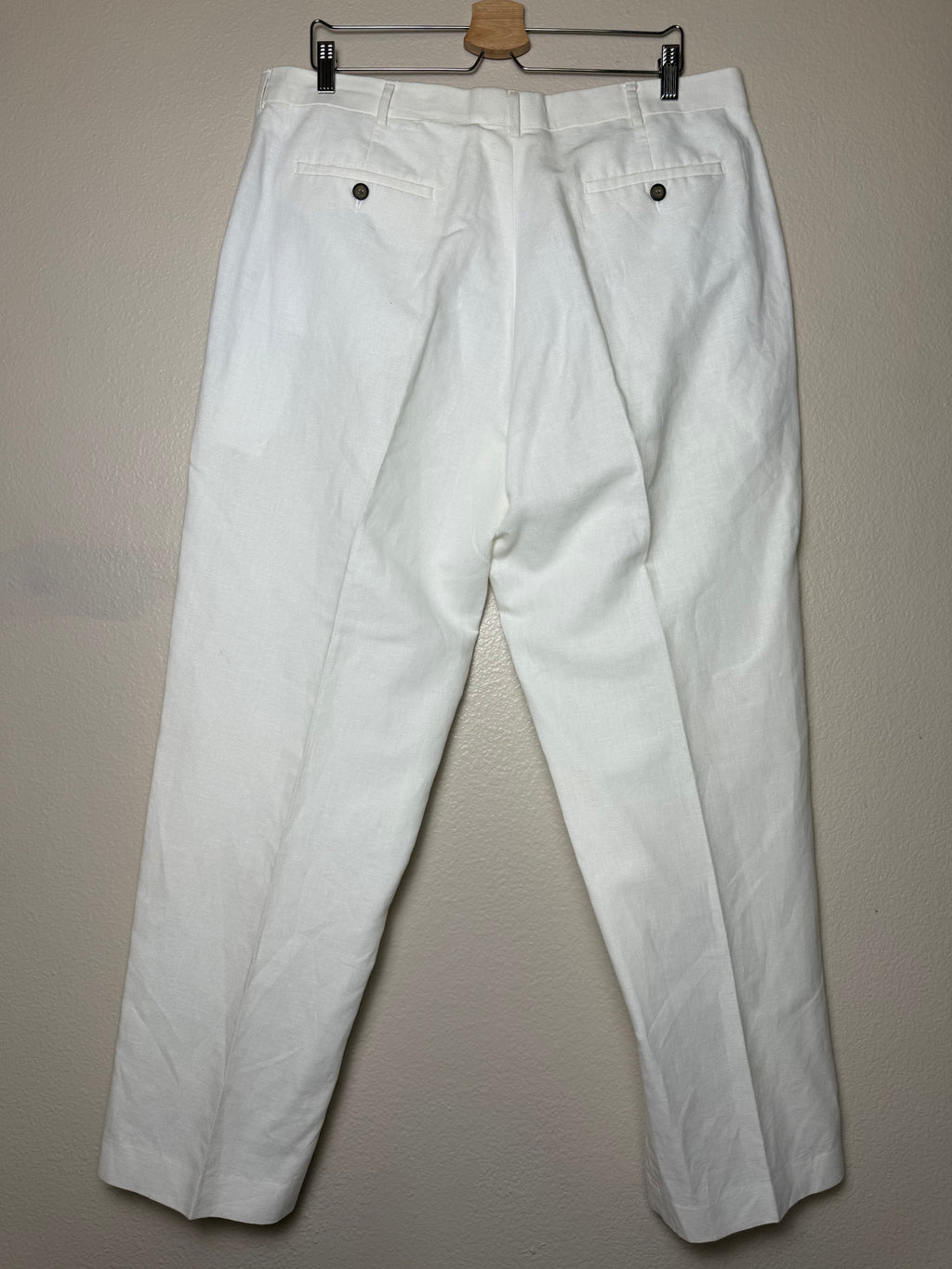 Axist 55% Linen 45% Cotton 1X 2X 38/32 White Taper Leg Pants