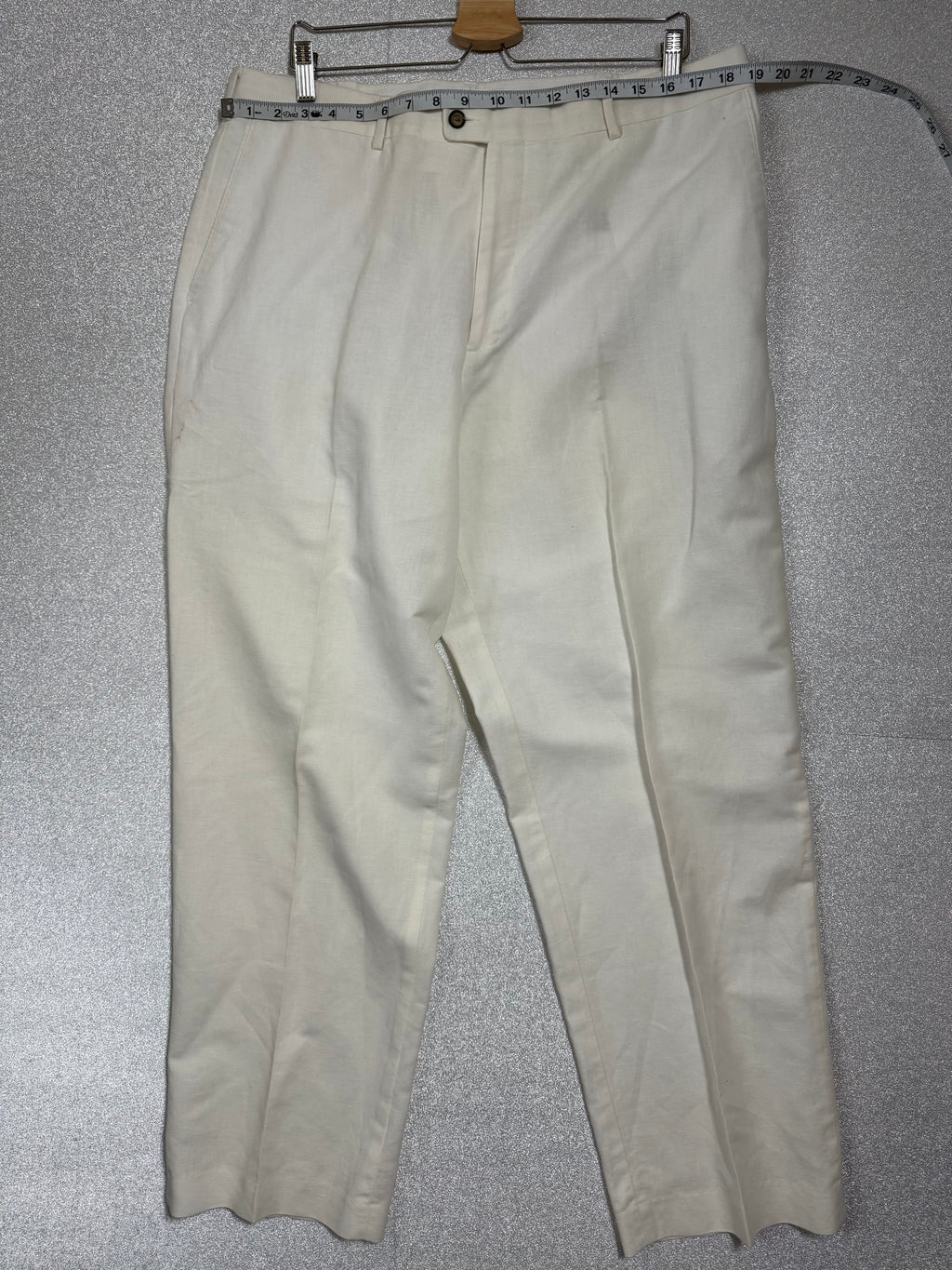Axist 55% Linen 45% Cotton 1X 2X 38/32 White Taper Leg Pants