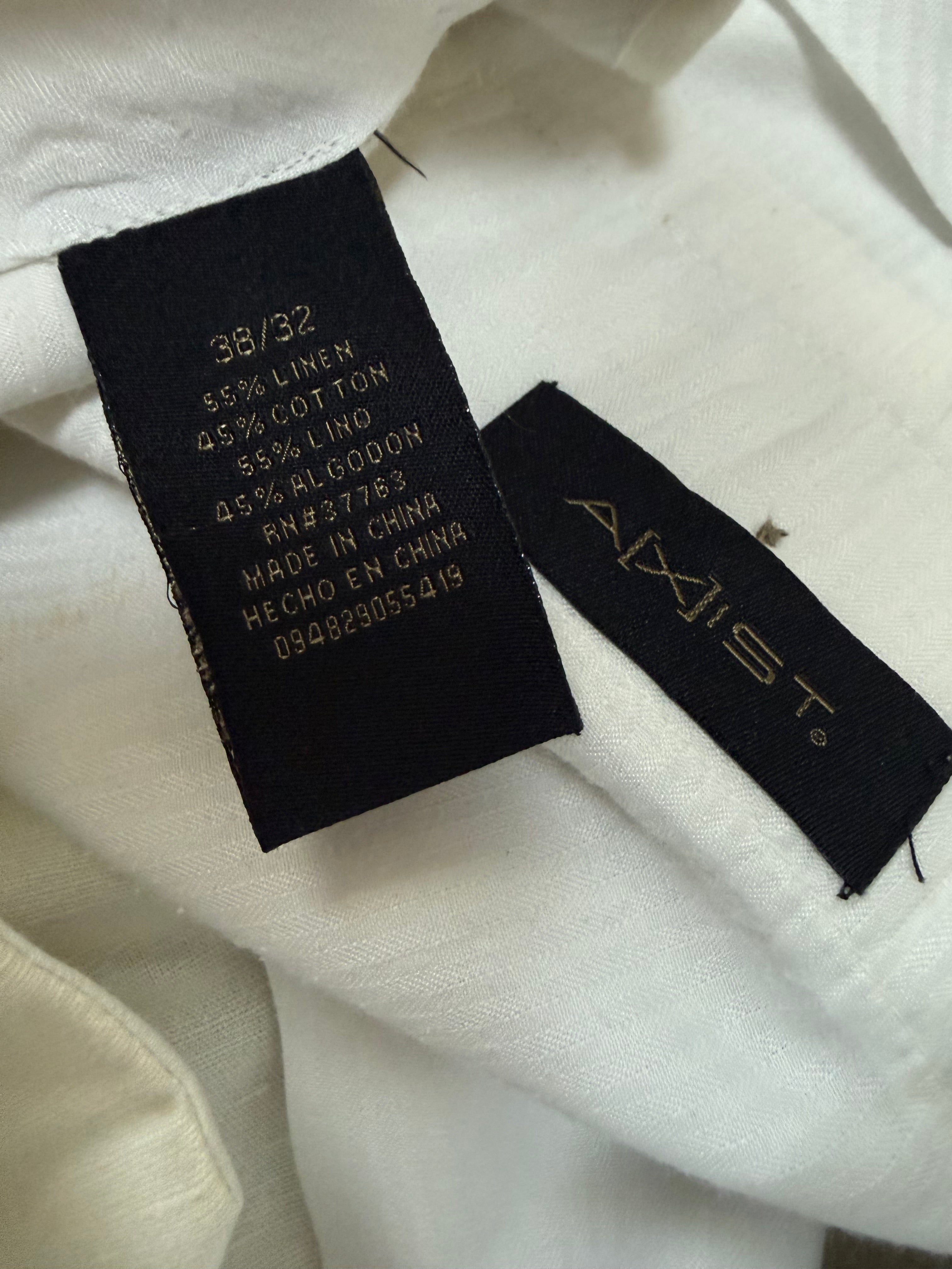 Axist 55% Linen 45% Cotton 1X 2X 38/32 White Taper Leg Pants