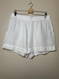 C&C California 100% Linen XL White Shorts