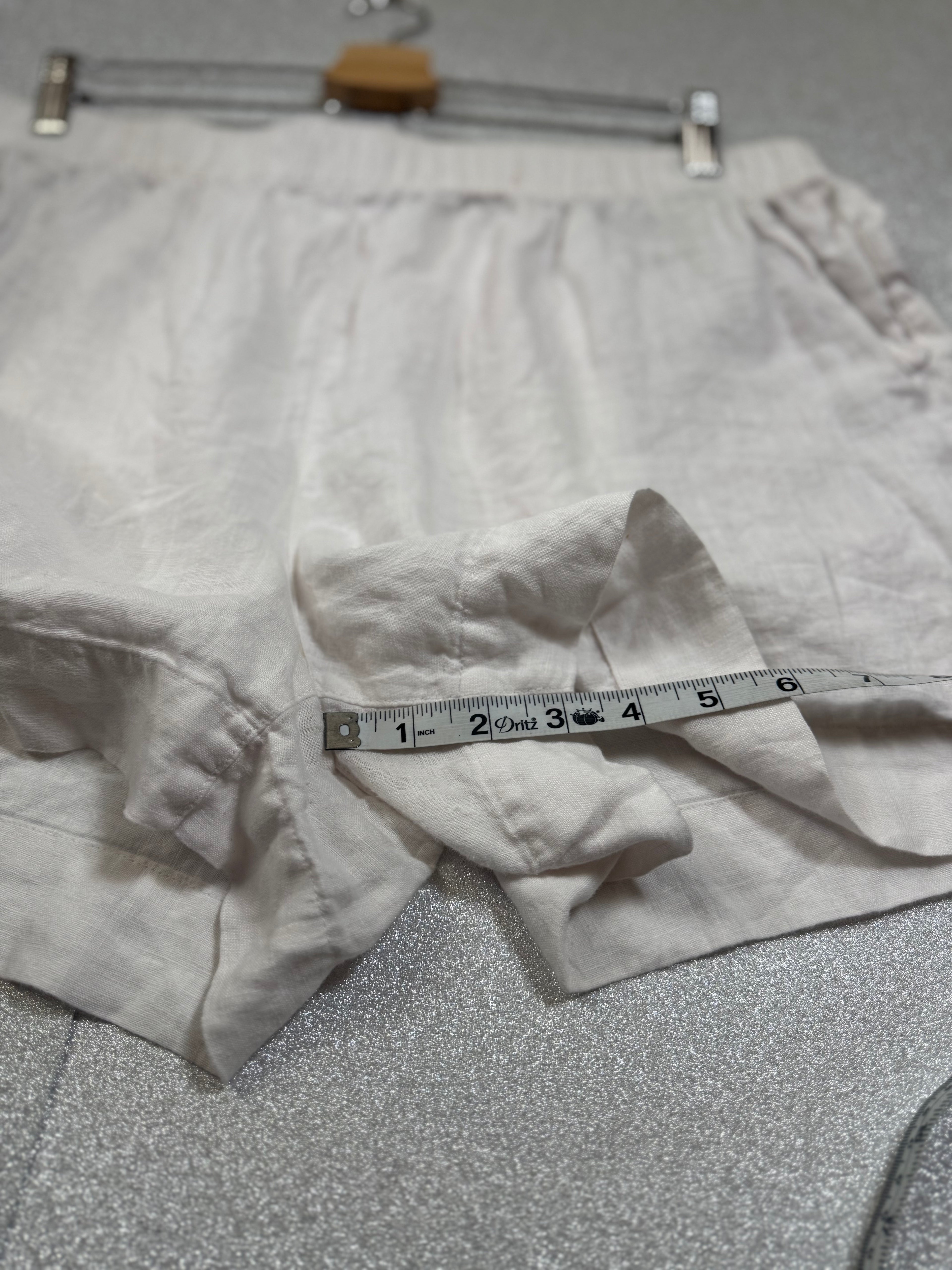 C&C California 100% Linen XL White Shorts
