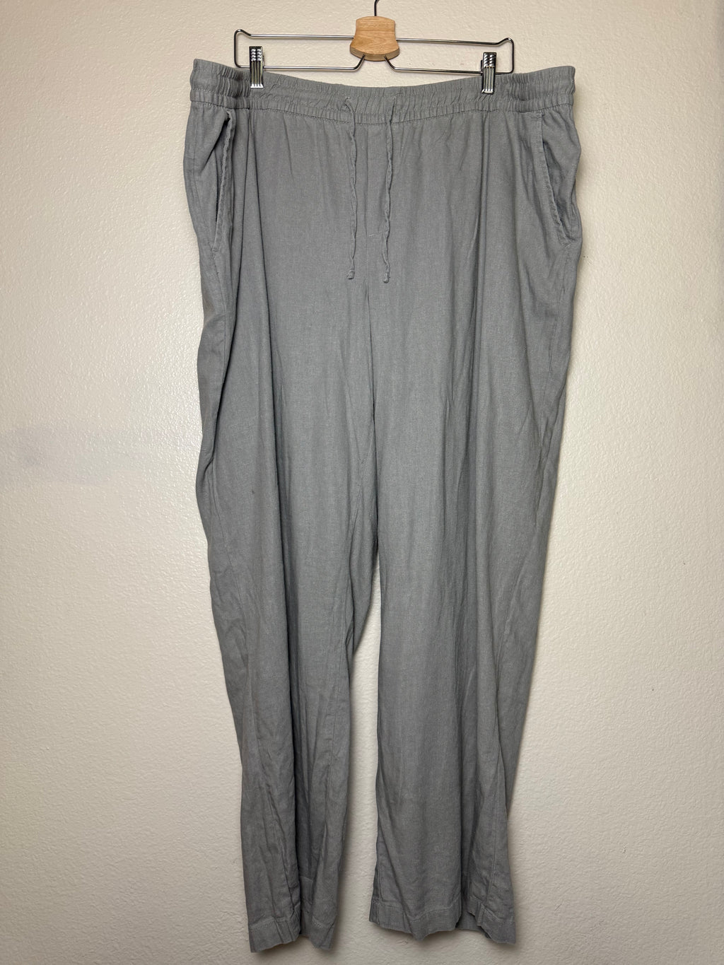 Old Navy 55% Linen 45% Rayon 2X Army Green Taper Leg Pants