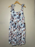 Torrid 100% Cotton 3X White Plant Print Tank Top Mini Dress