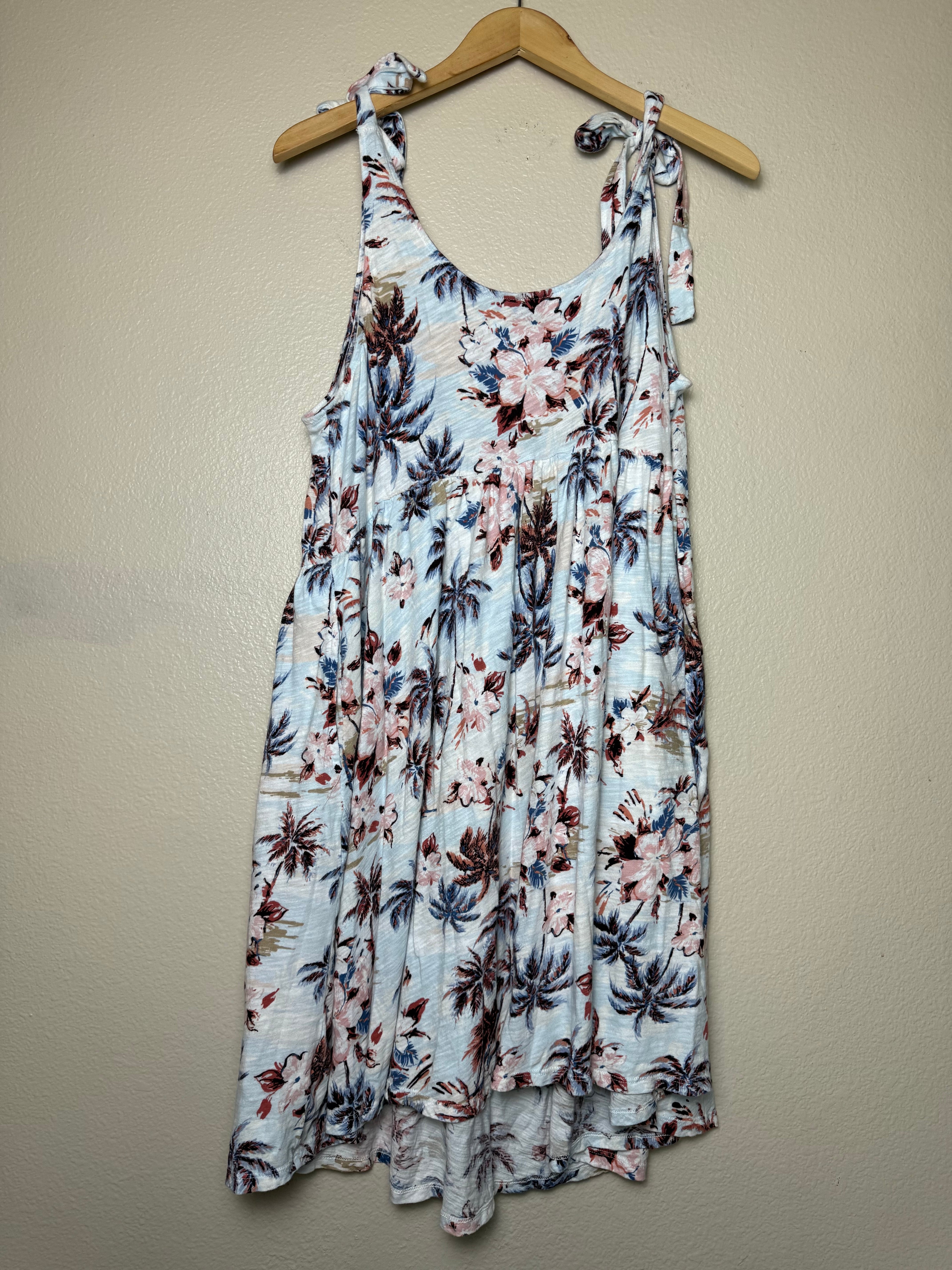 Torrid 100% Cotton 3X White Plant Print Tank Top Mini Dress