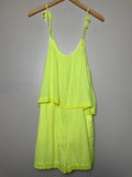 Aerie 55% Cotton 45% Viscose L Neon Yellow Spaghetti Strap Romper