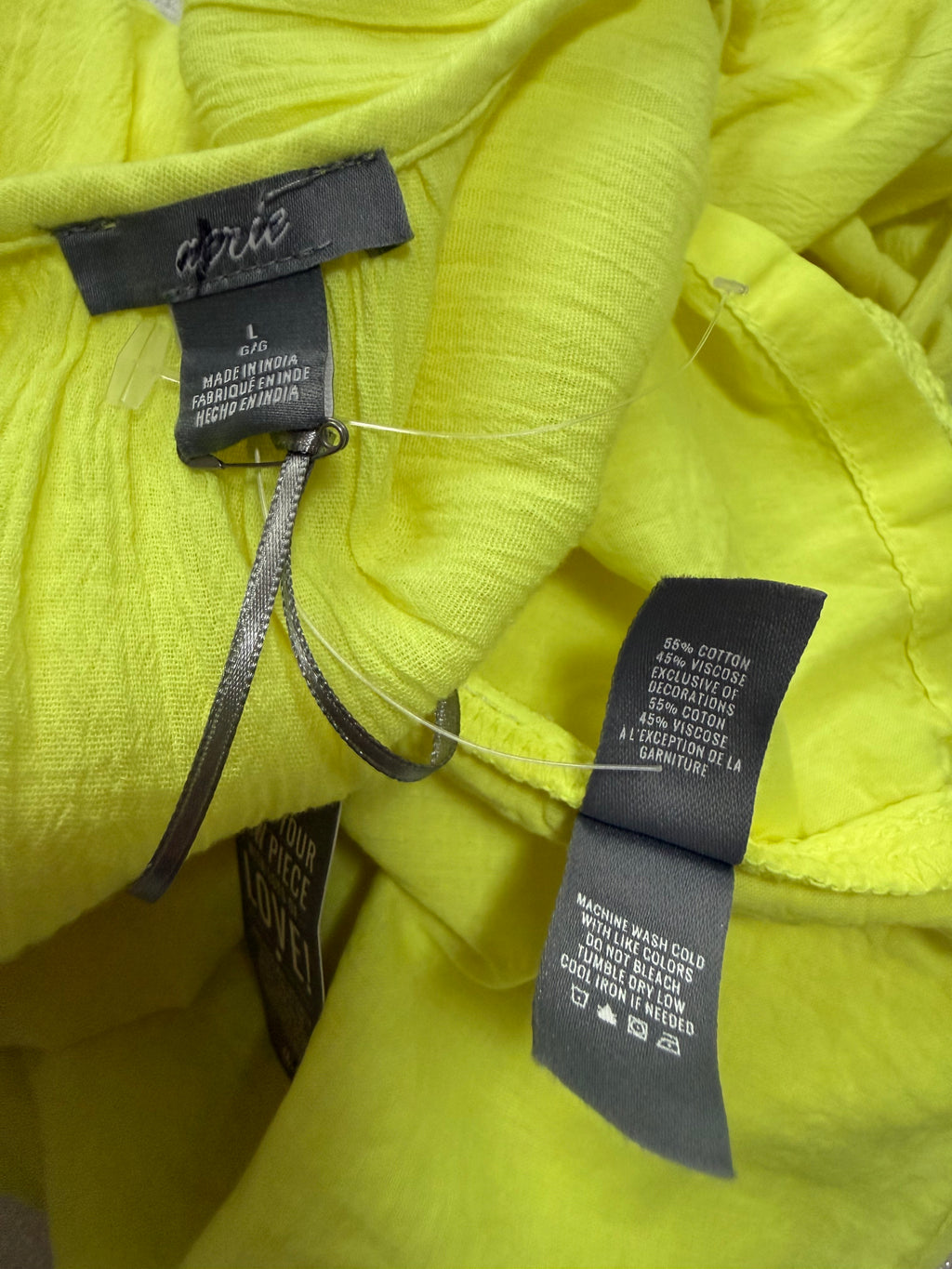 Aerie 55% Cotton 45% Viscose L Neon Yellow Spaghetti Strap Romper
