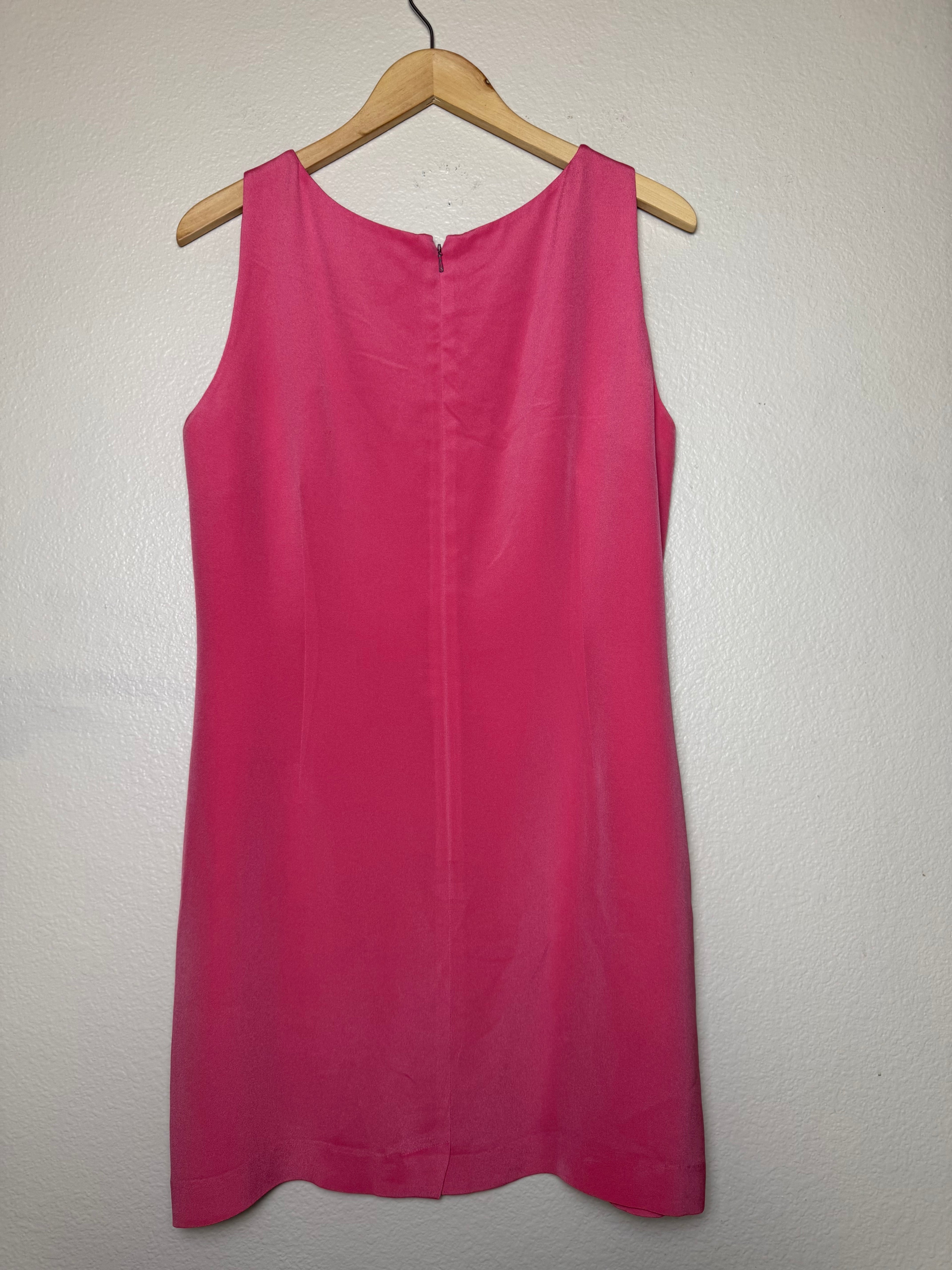 Amanda Smith Petites 100% Silk 14 Petite Pink Tank Top Mini Dress