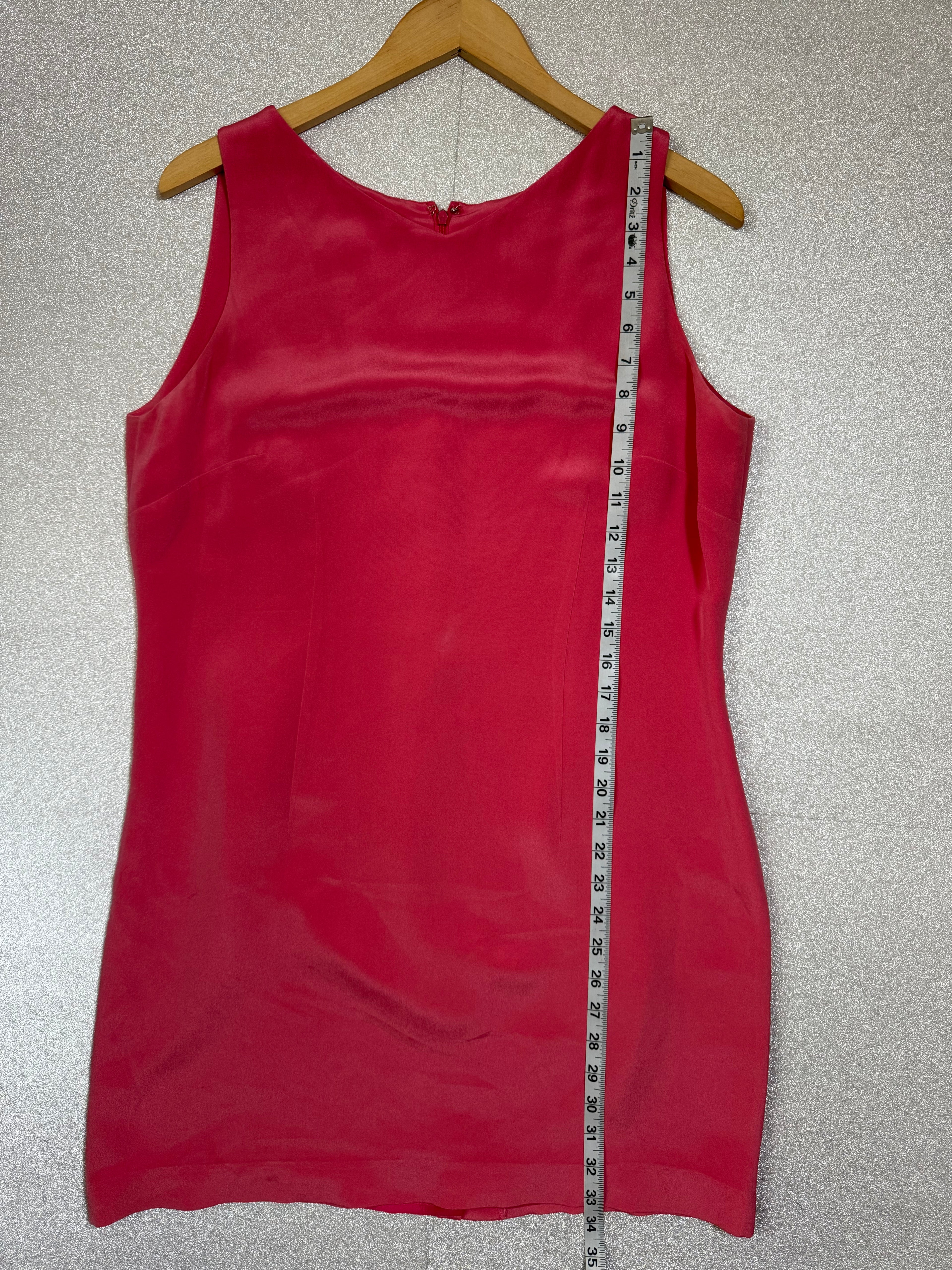Amanda Smith Petites 100% Silk 14 Petite Pink Tank Top Mini Dress