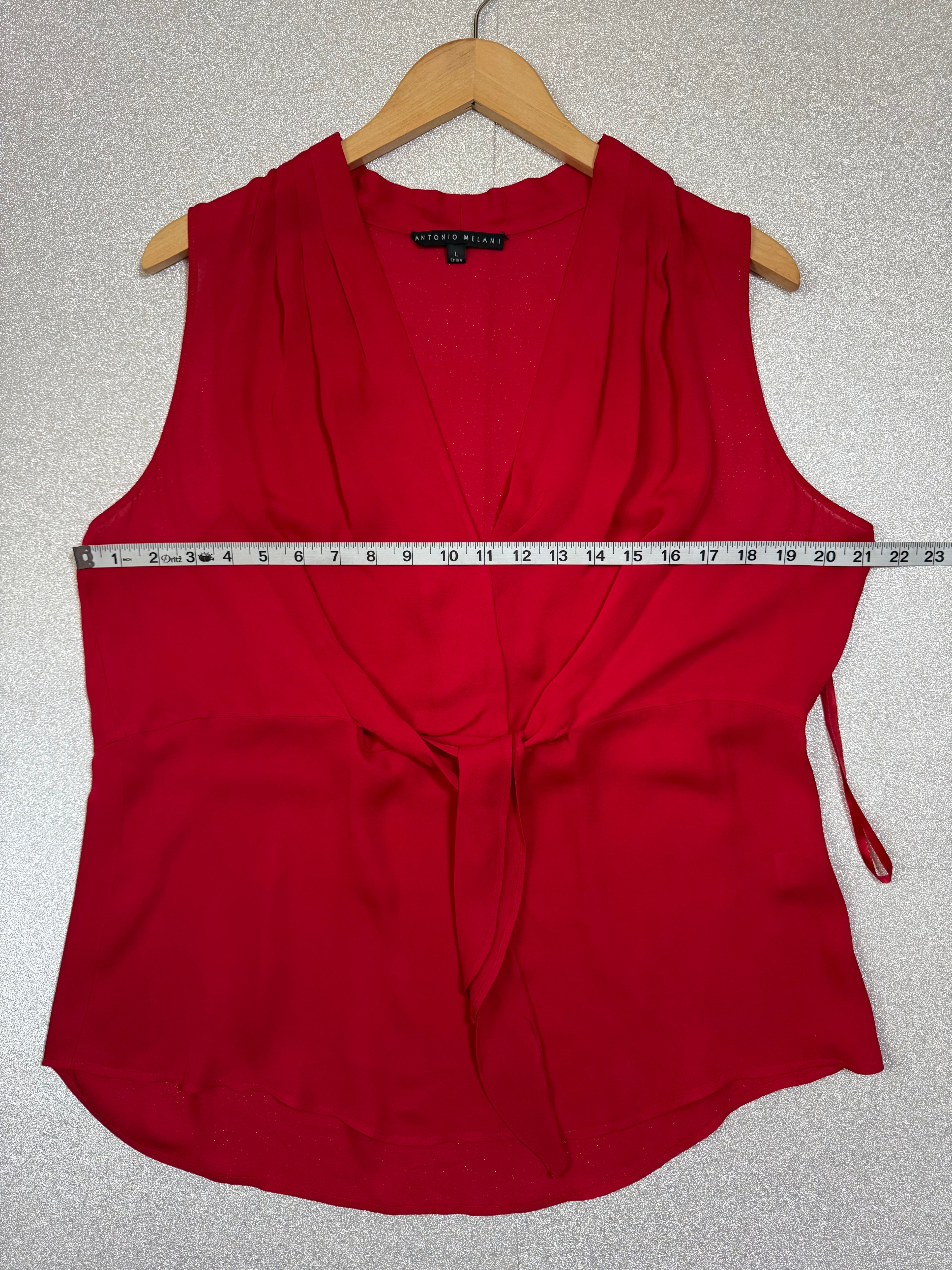 Antonio Melani 100% Silk L Red Tank Top