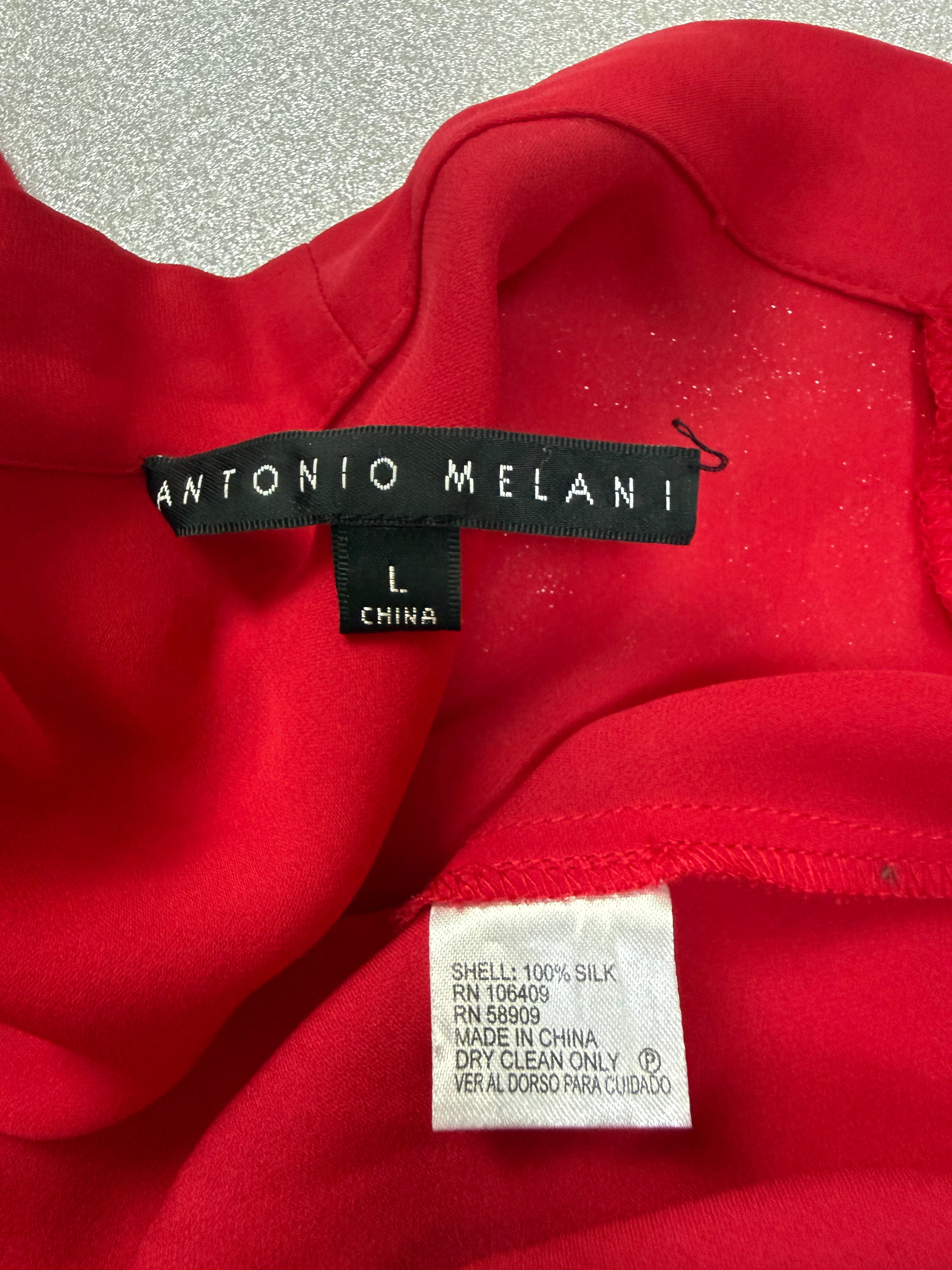 Antonio Melani 100% Silk L Red Tank Top