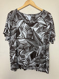 Chico's 100% Linen Size 2 (L, Size 12) Plant Print Short Sleeve Shirt