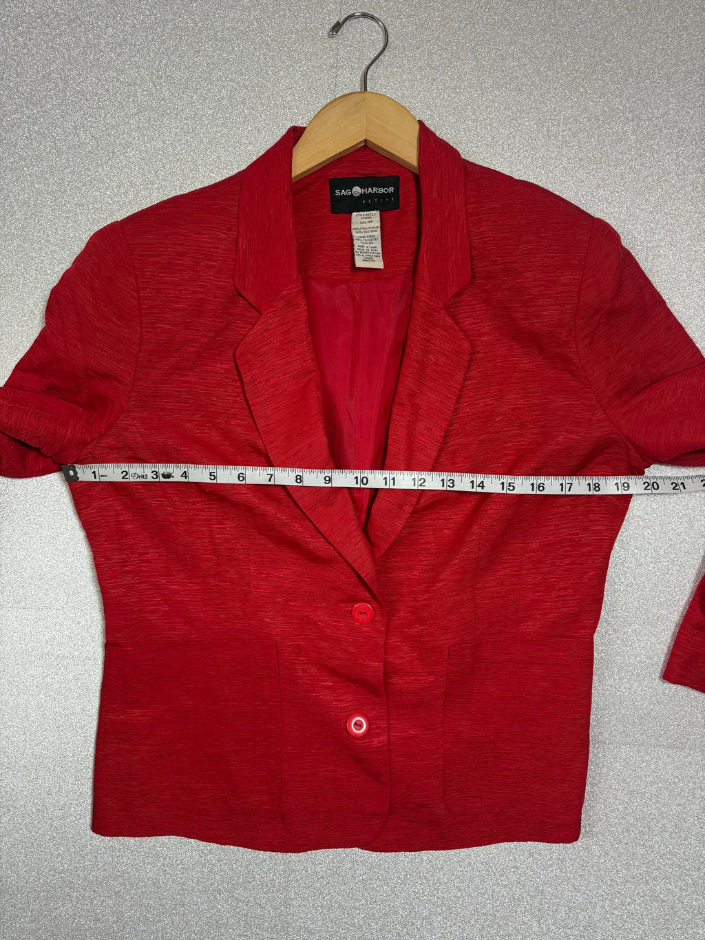 Sag Harbor 100% Silk Size 10 Petite Red Blazer