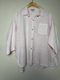 Astrid 100% Linen M Light Pink 3/4 Sleeve Button Down Shirt