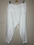 Premise 100% Linen Size 14 W White Taper Leg Pants