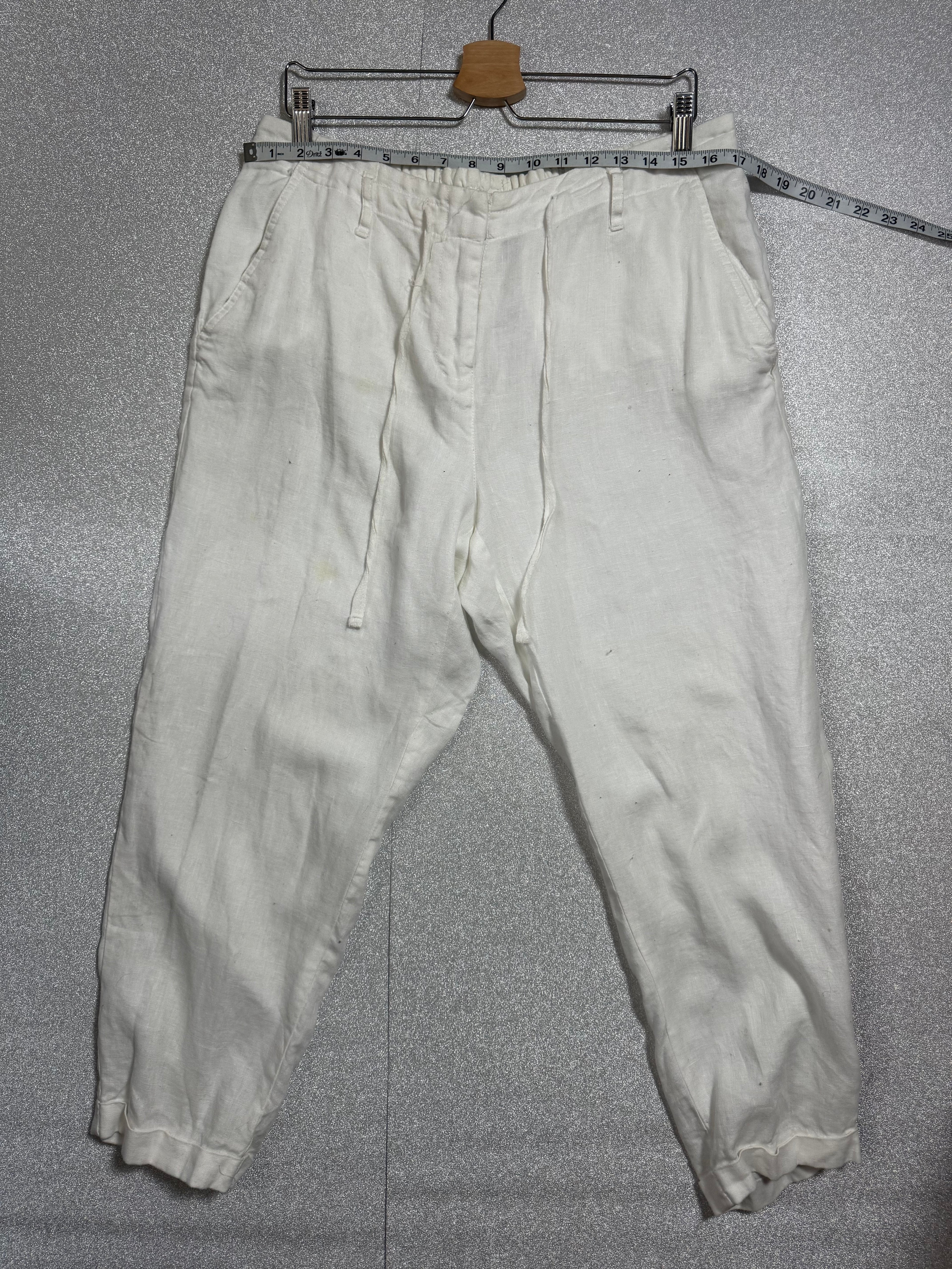Premise 100% Linen Size 14 W White Taper Leg Pants