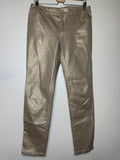 Chico's 98% Cotton 2% Spandex Size 1 (L, Size 10, Size 12) Metallic Gold Skinny Jeans