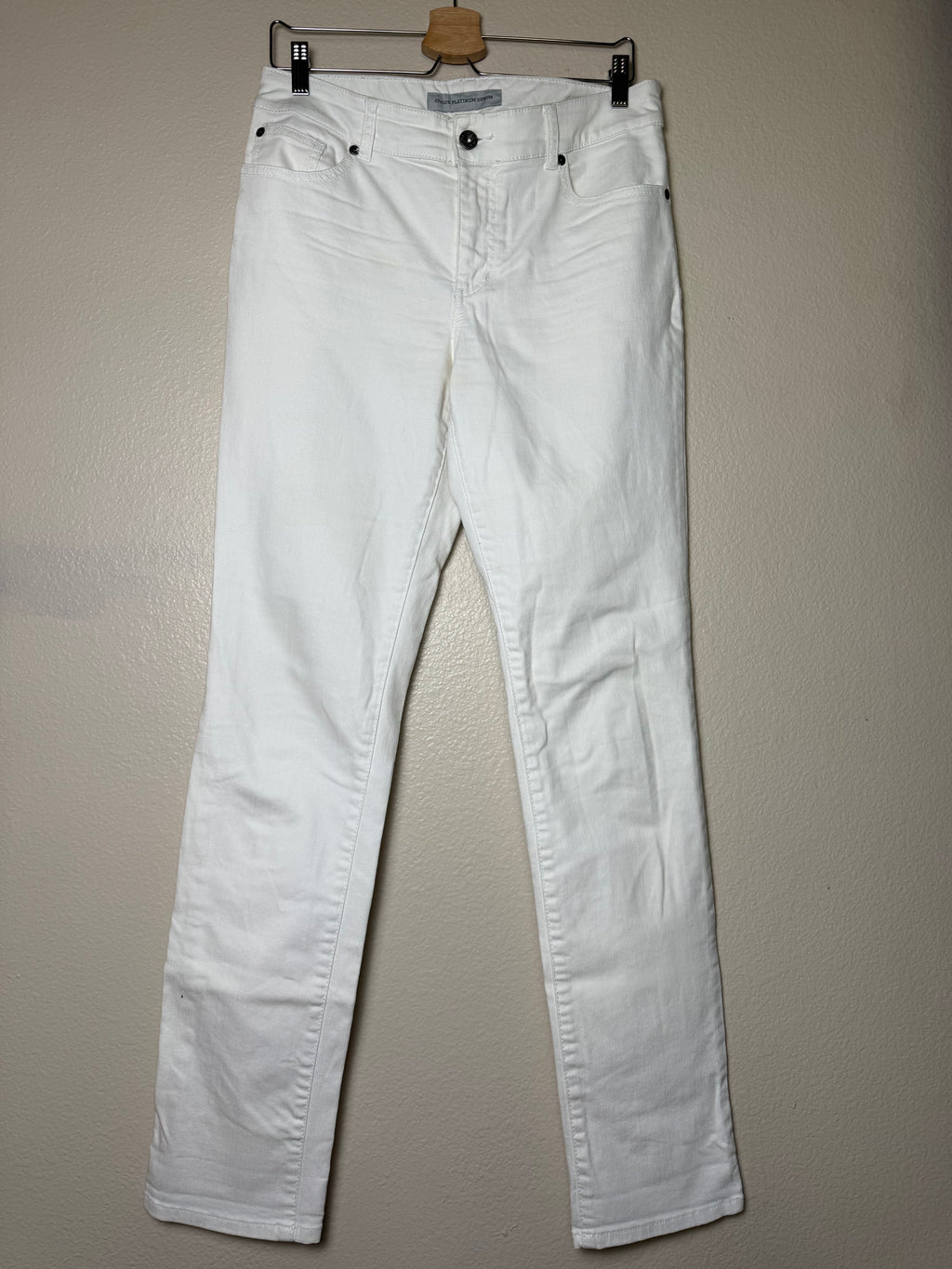 Chico's 98% Cotton 2% Spandex Size 1 (L, Size 10, Size 12) White Skinny Jeans