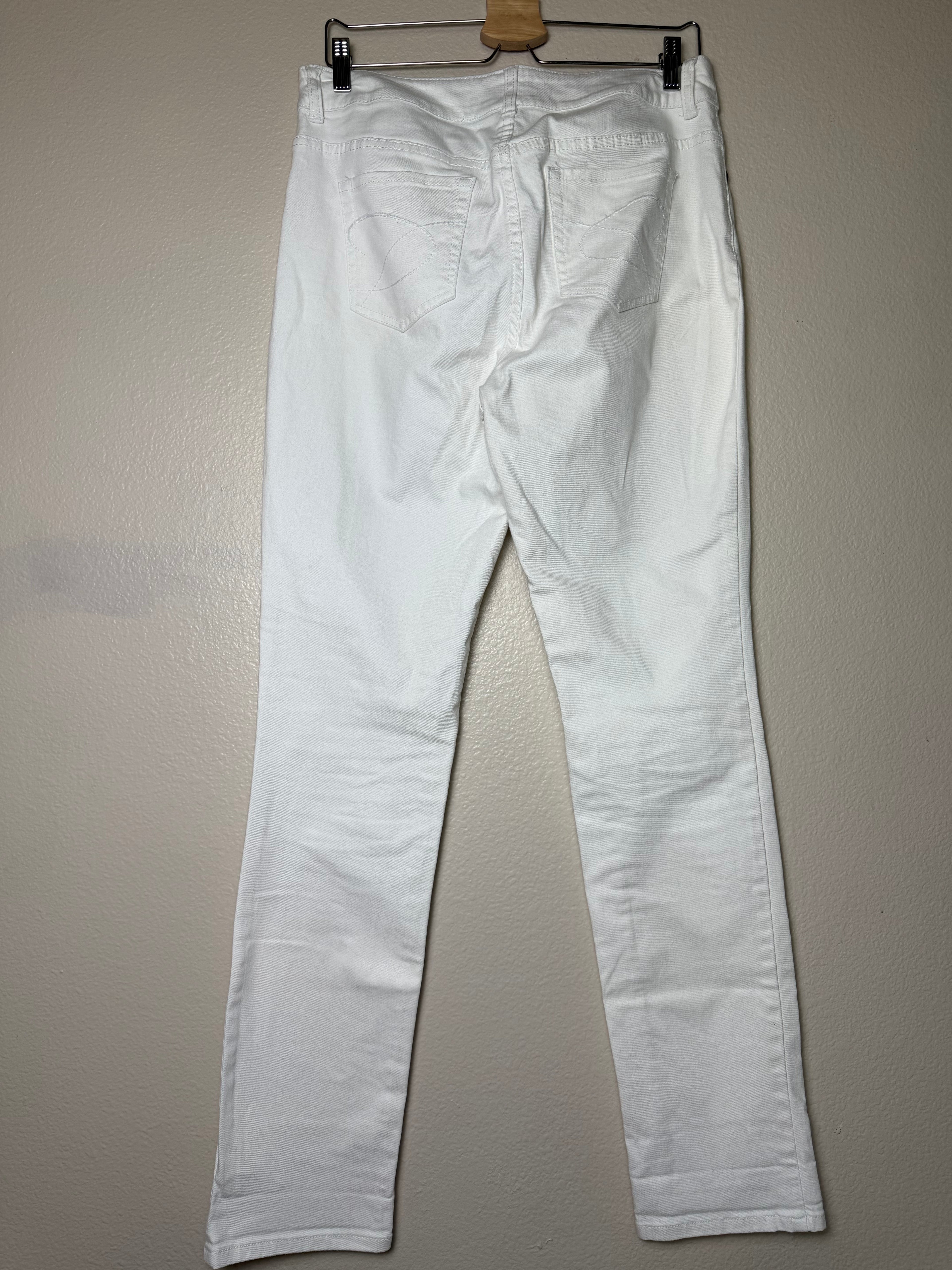Chico's 98% Cotton 2% Spandex Size 1 (L, Size 10, Size 12) White Skinny Jeans