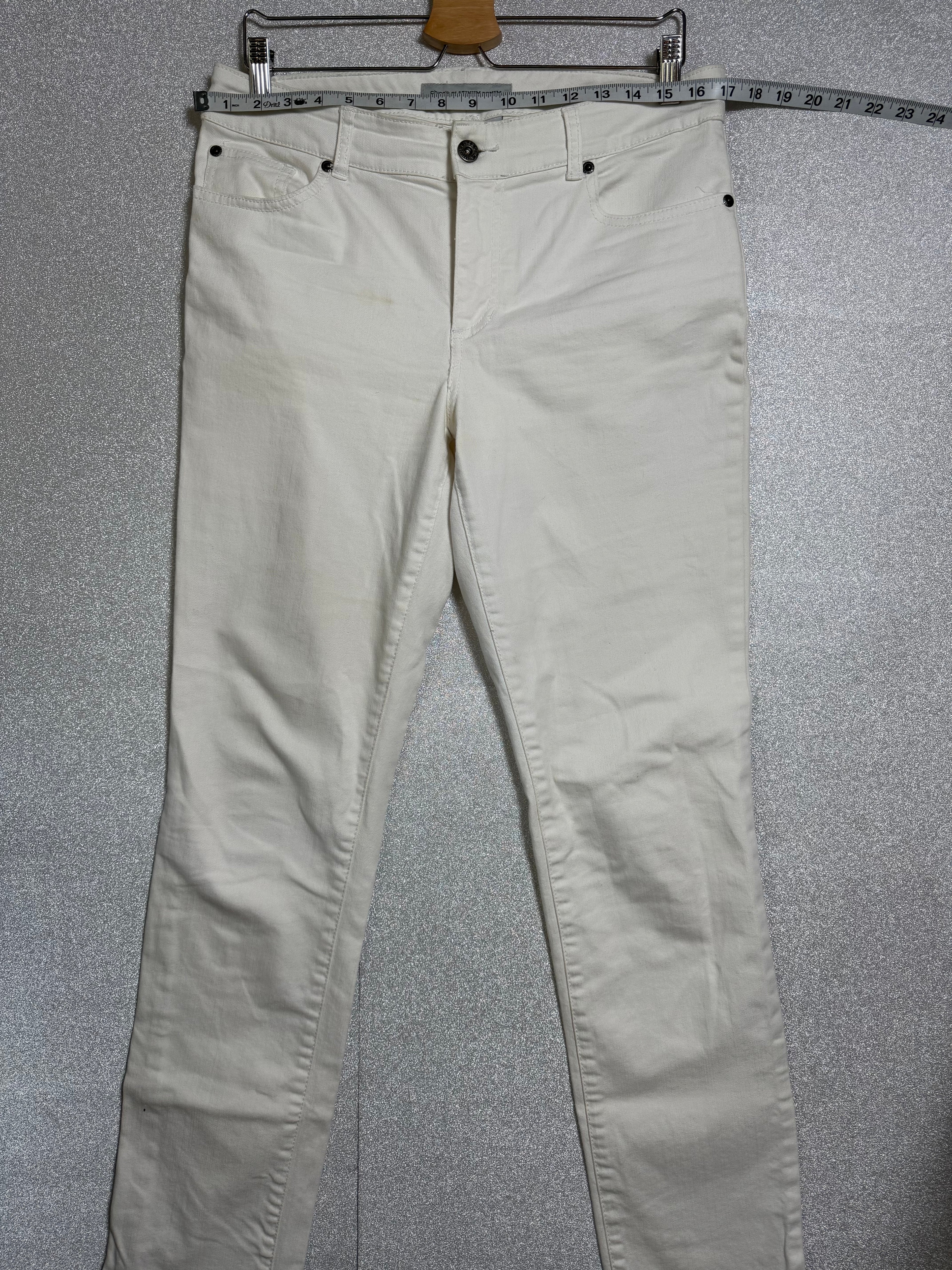 Chico's 98% Cotton 2% Spandex Size 1 (L, Size 10, Size 12) White Skinny Jeans