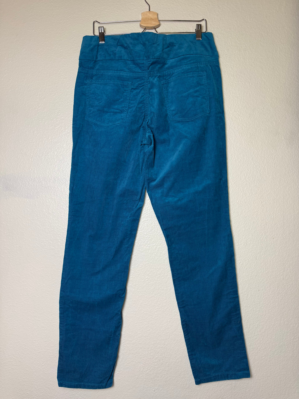 Coldwater Creek 98% Cotton 2% Spandex Size 10 Tall Teal Corduroy Skinny Pants