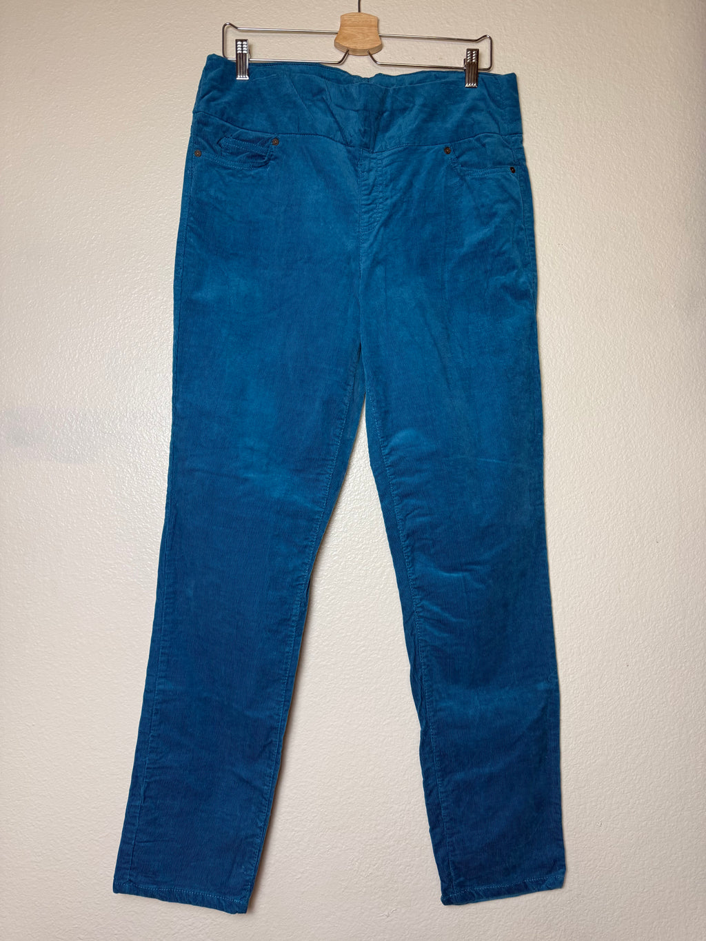 Coldwater Creek 98% Cotton 2% Spandex Size 10 Tall Teal Corduroy Skinny Pants