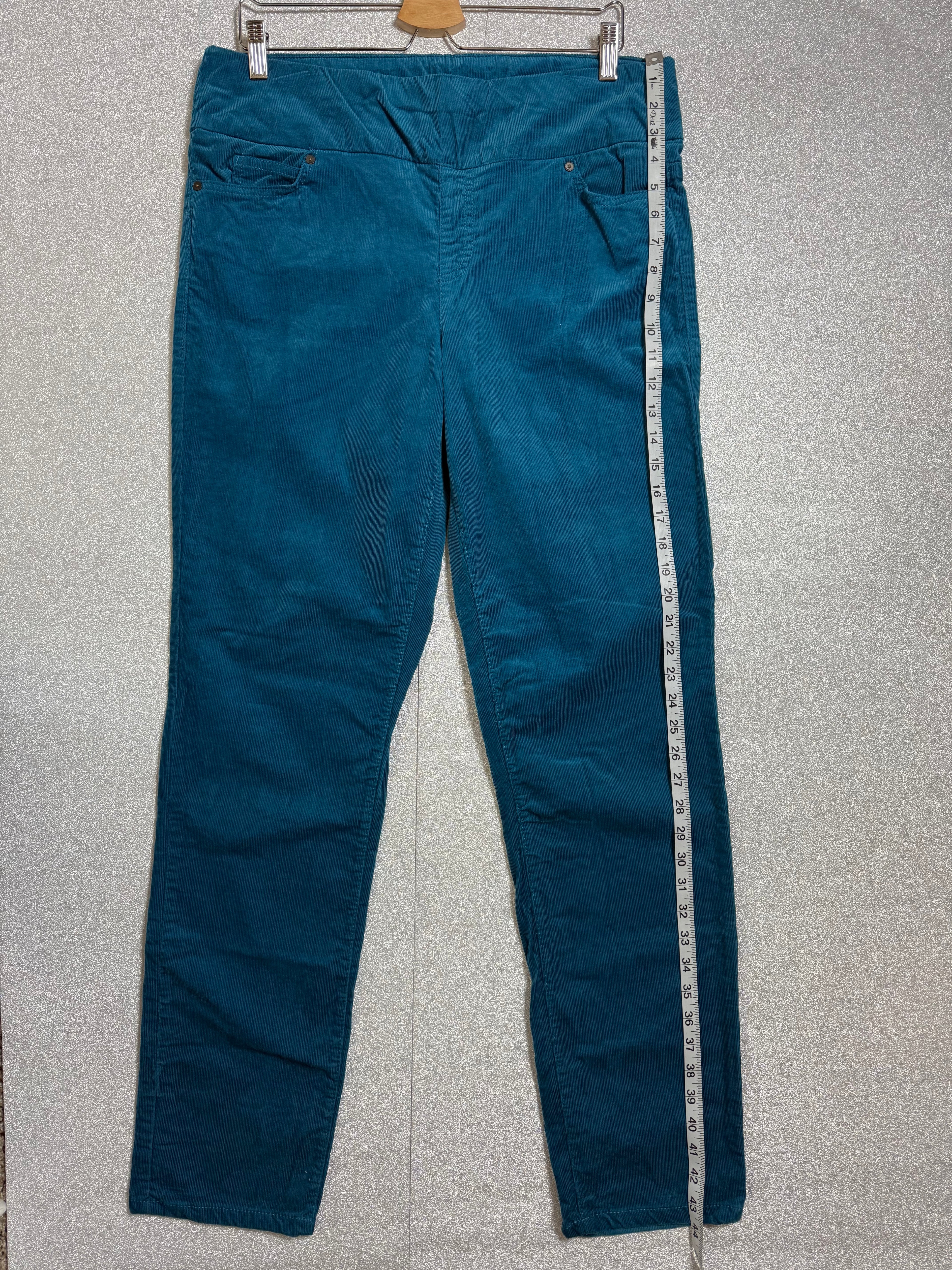 Coldwater Creek 98% Cotton 2% Spandex Size 10 Tall Teal Corduroy Skinny Pants