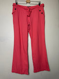 New Look 100% Linen L Coral Straight Leg Pants