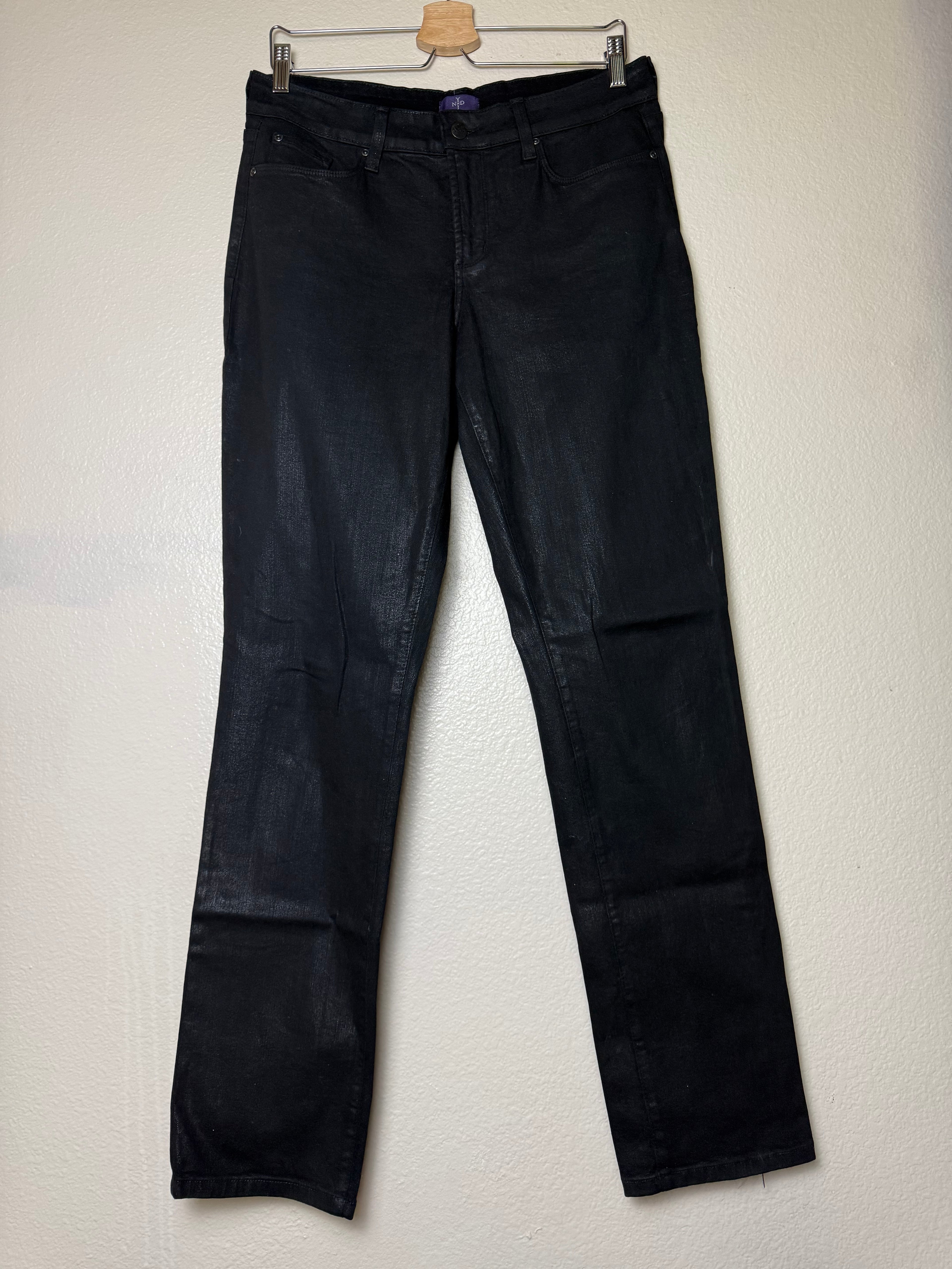 NYJD 96% Cotton 4% Spandex Size 8 Black Metallic Skinny Jeans