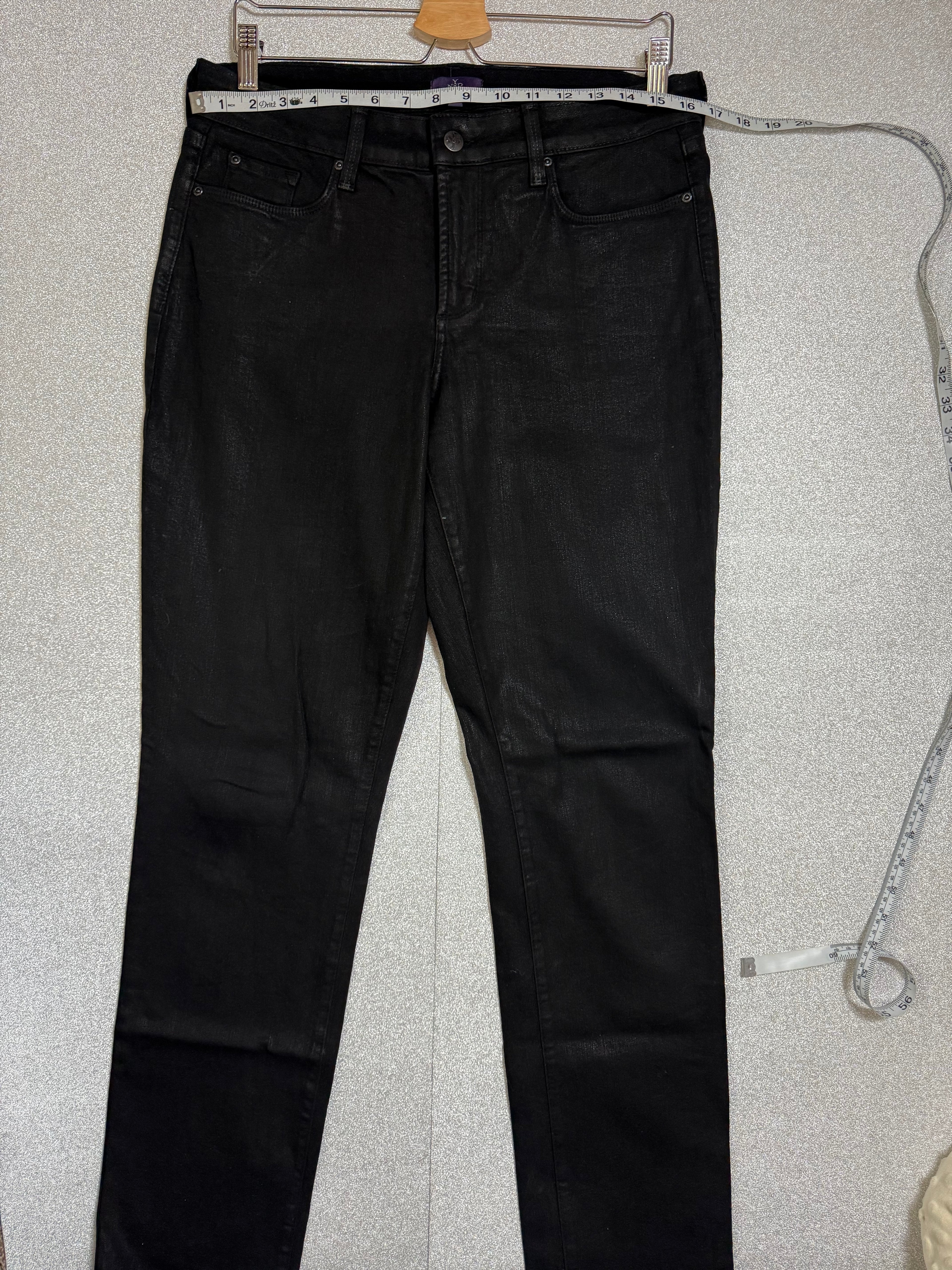 NYJD 96% Cotton 4% Spandex Size 8 Black Metallic Skinny Jeans