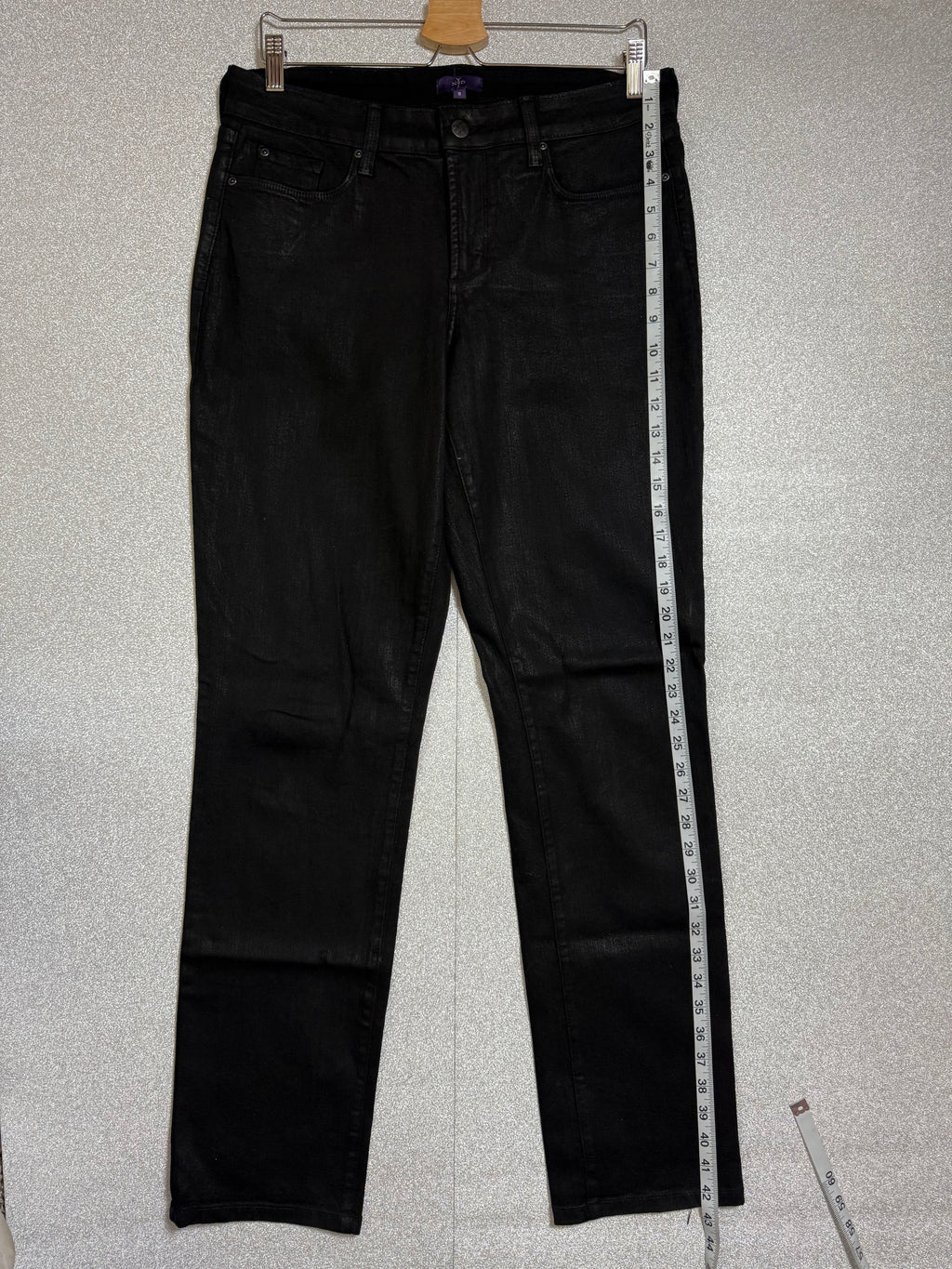 NYJD 96% Cotton 4% Spandex Size 8 Black Metallic Skinny Jeans