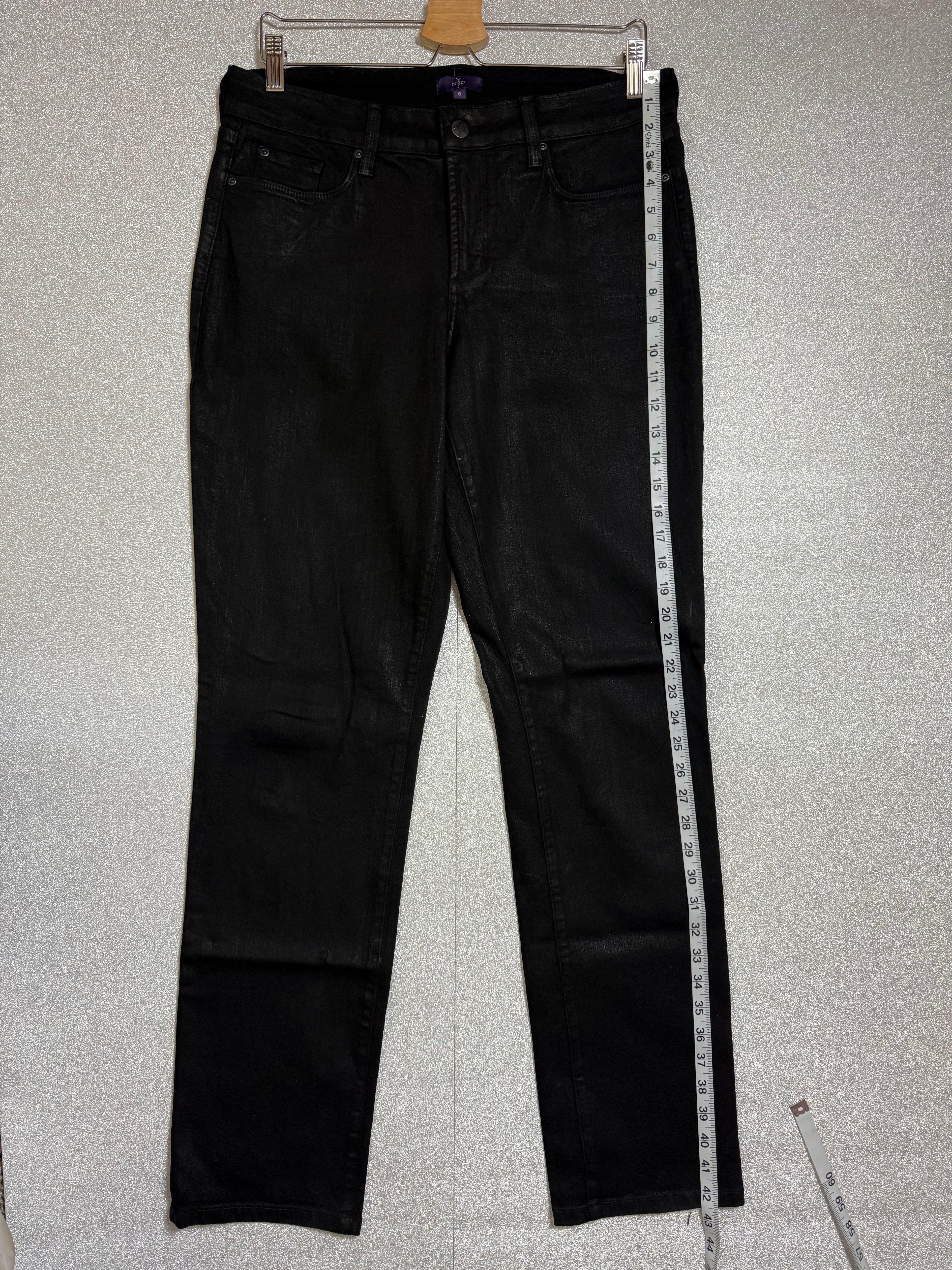 NYJD 96% Cotton 4% Spandex Size 8 Black Metallic Skinny Jeans
